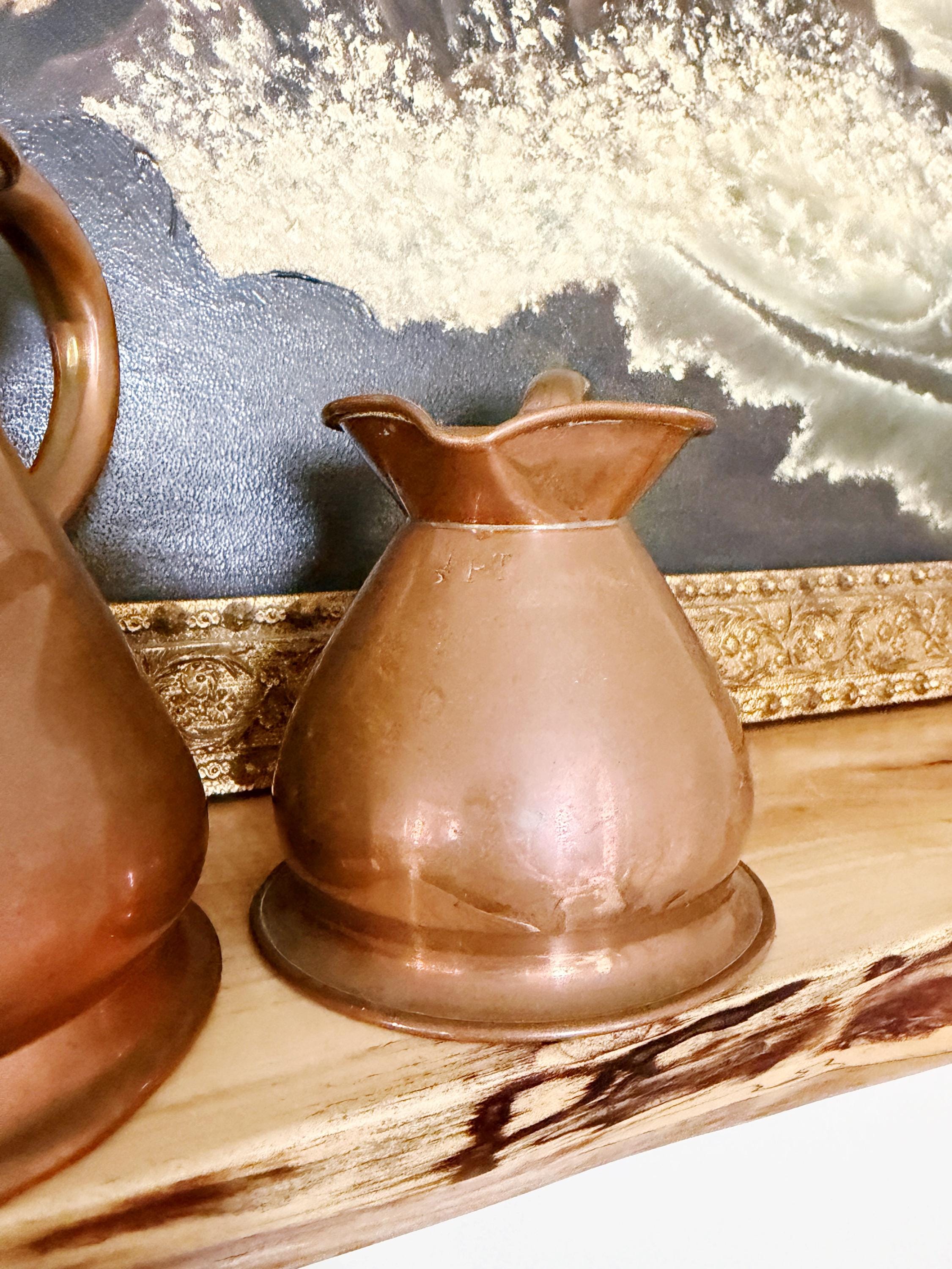 Set of 3 Antique English Copper Haystack Measures