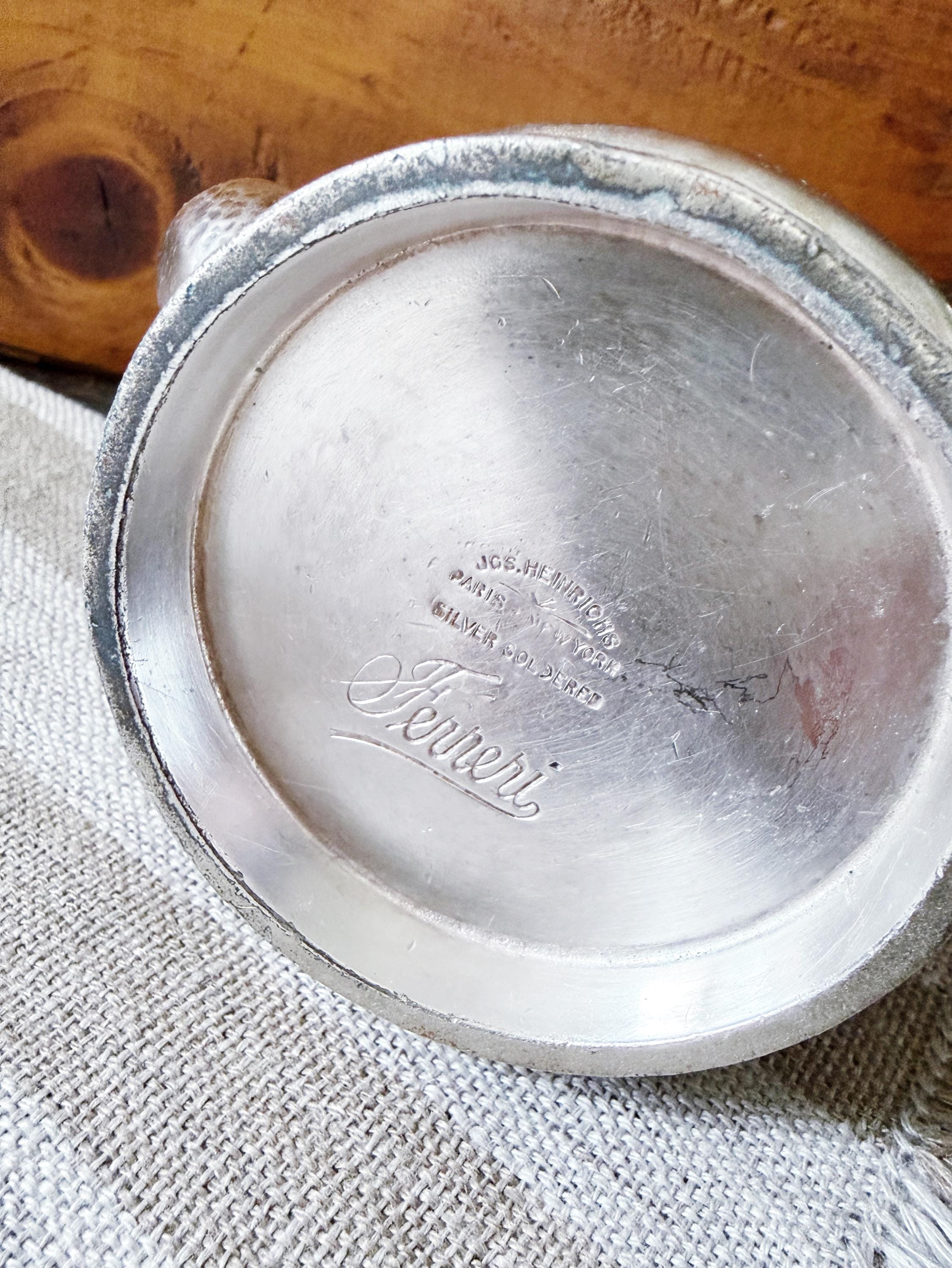 Antique Joseph Heinrichs Silver Teapot from Ferreri Restaurant