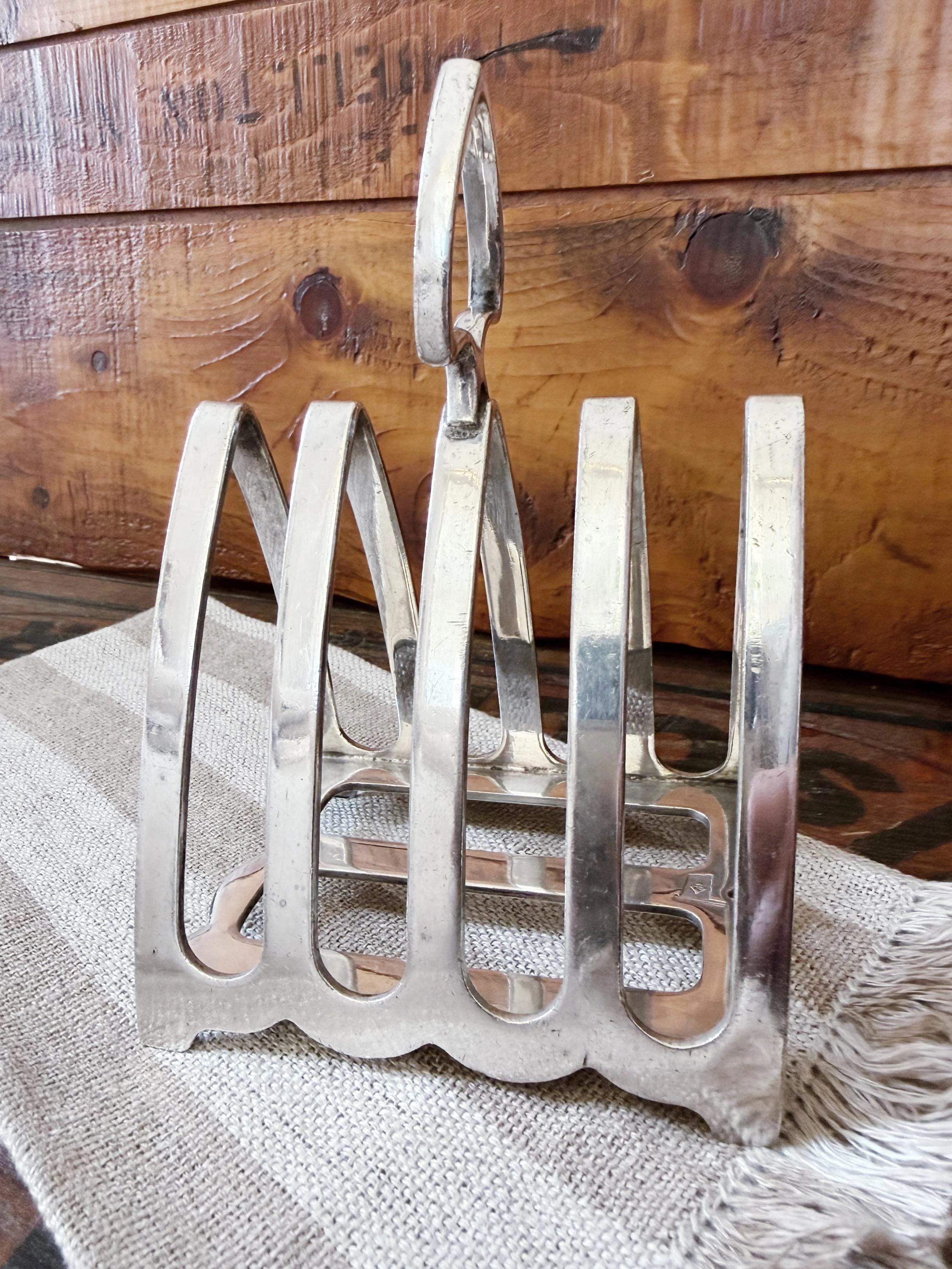 Antique Blue Funnel Line Silver Plated Toast Rack