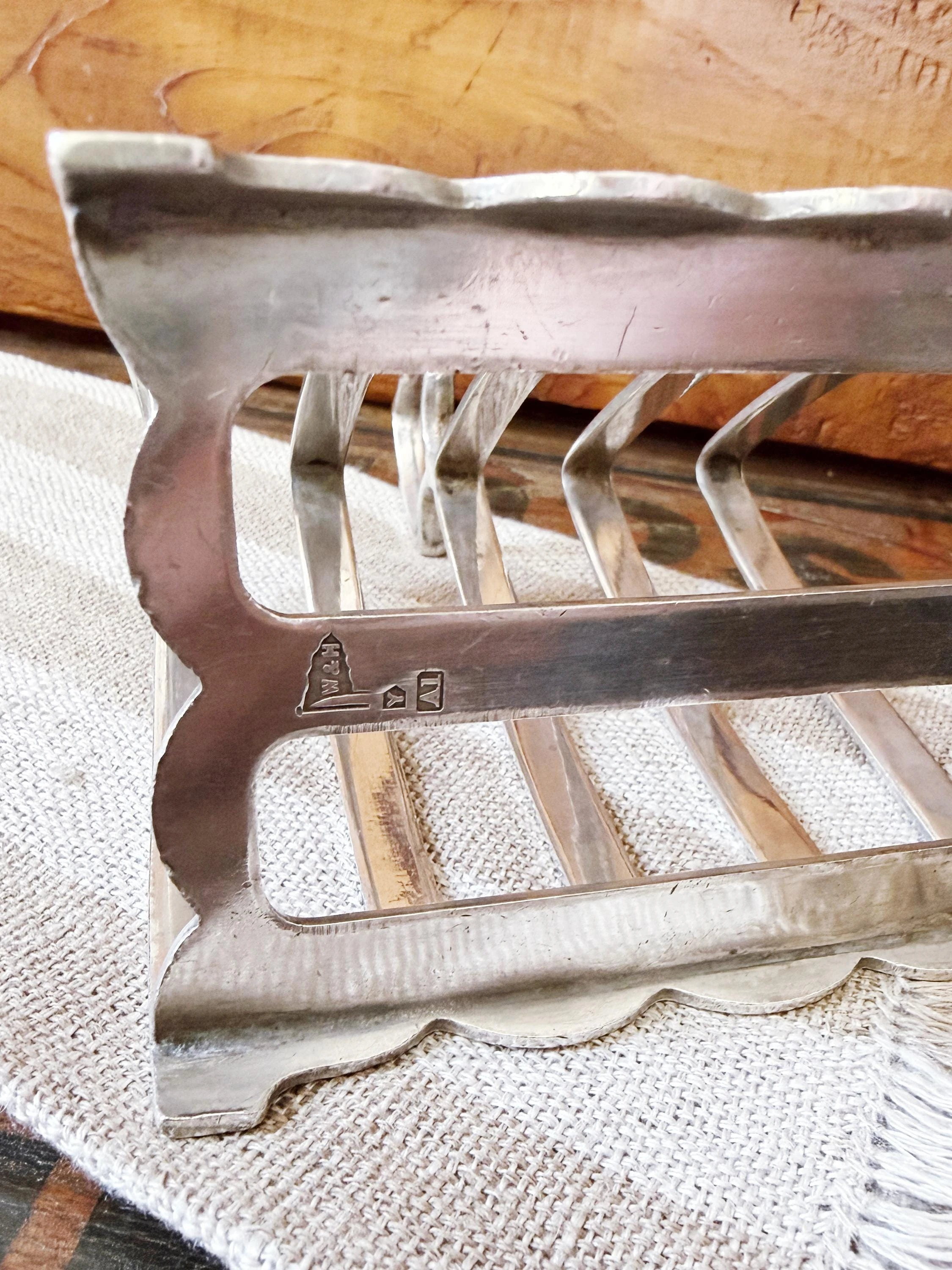 Antique Blue Funnel Line Silver Plated Toast Rack