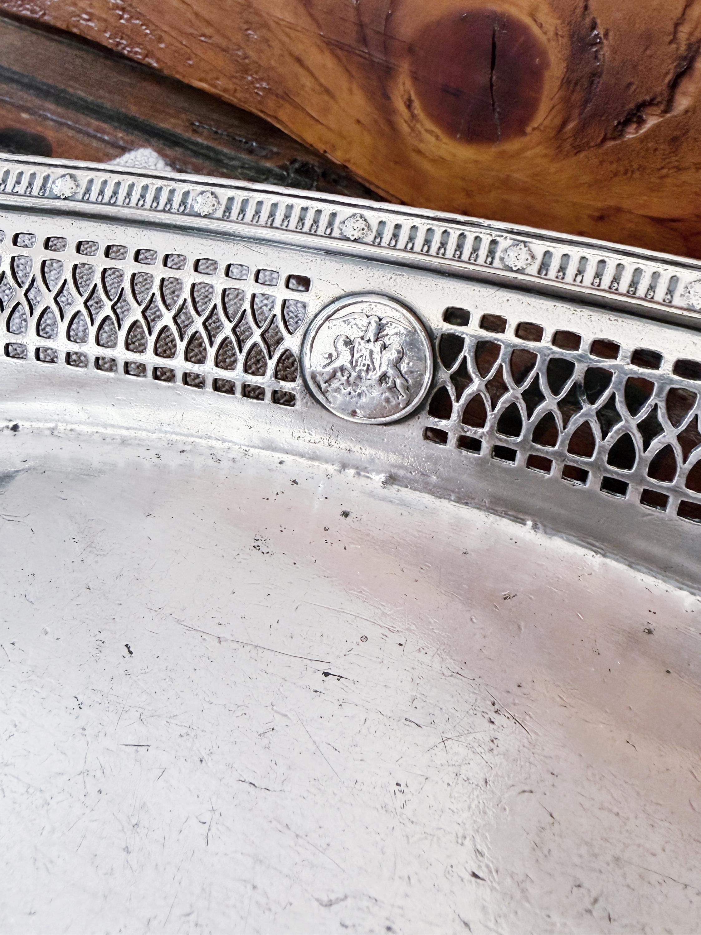 1928 Silver Plated Bread Tray from The Hotel Ambassador Atlantic City