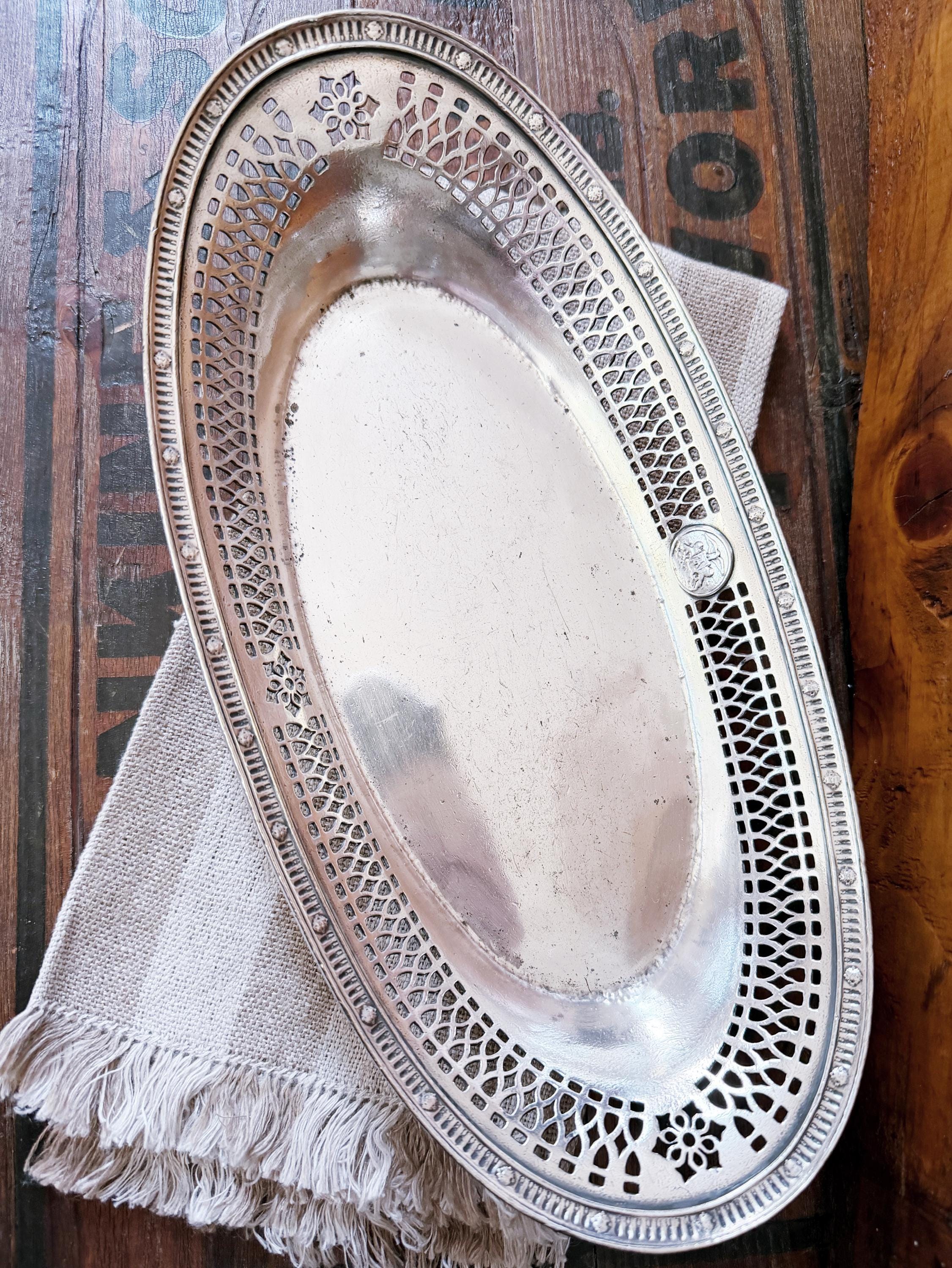 1928 Silver Plated Bread Tray from The Hotel Ambassador Atlantic City