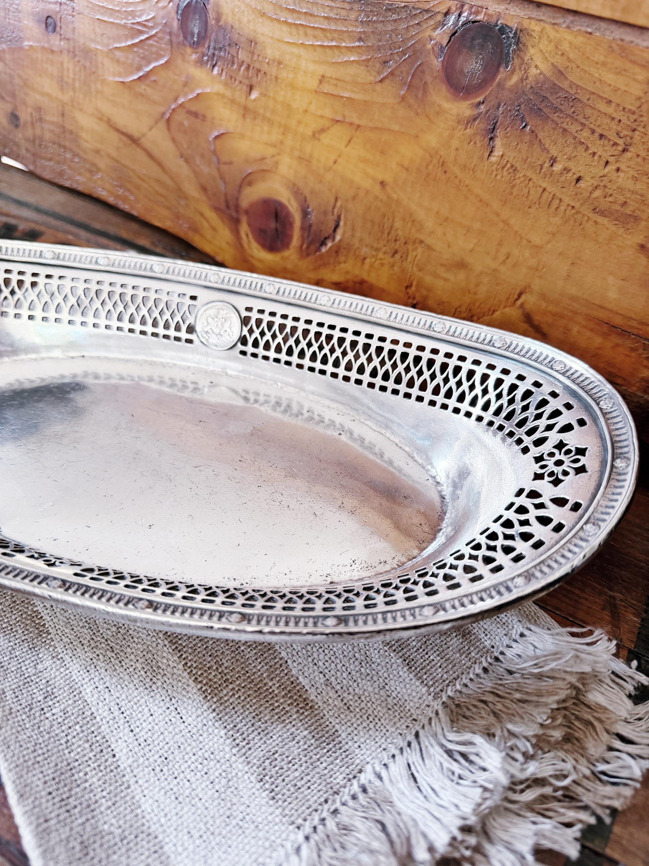 1928 Silver Plated Bread Tray from The Hotel Ambassador Atlantic City