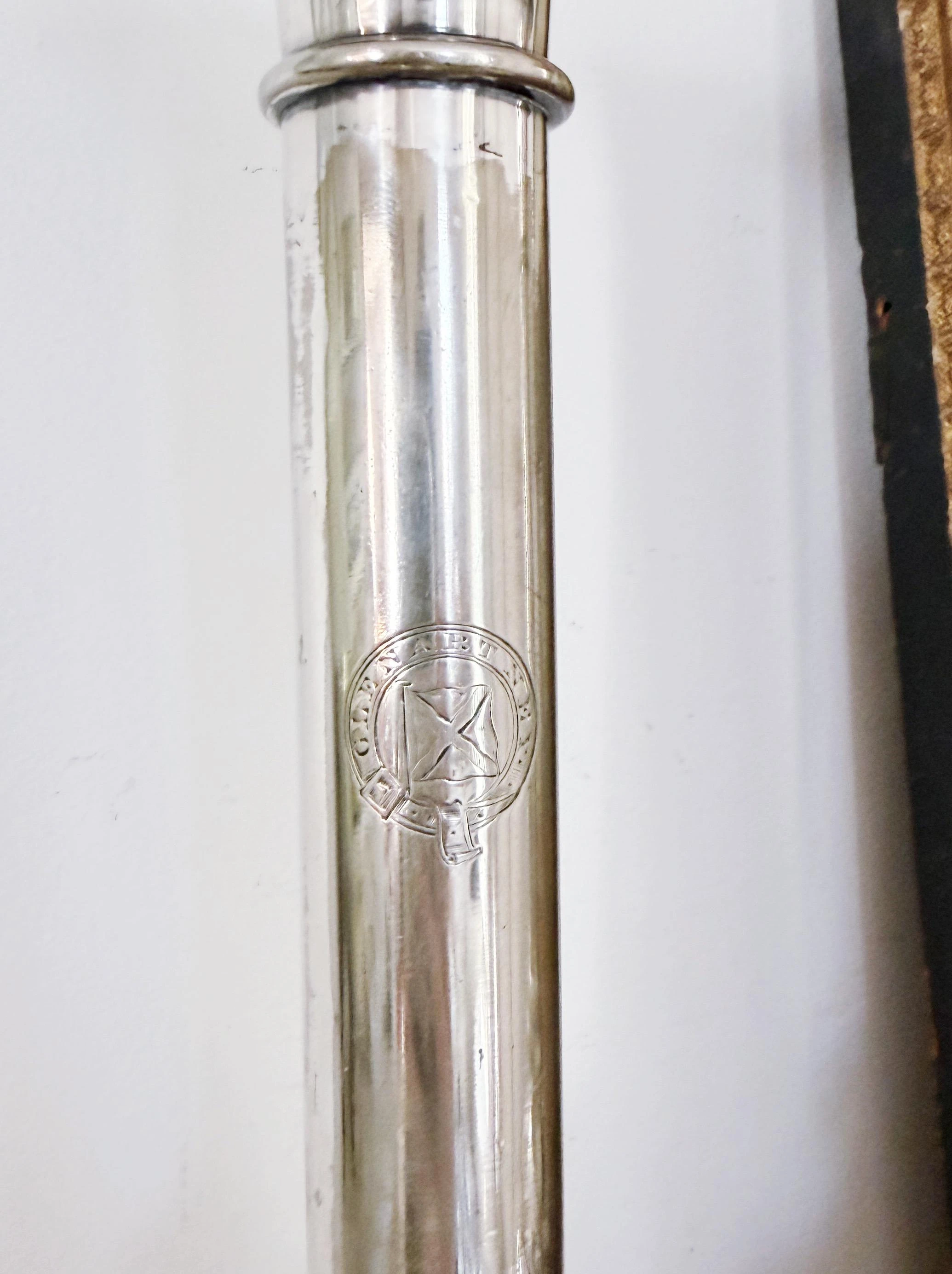 Pair of 1868 English Silver Plated Candlesticks from Steamship Glenartney