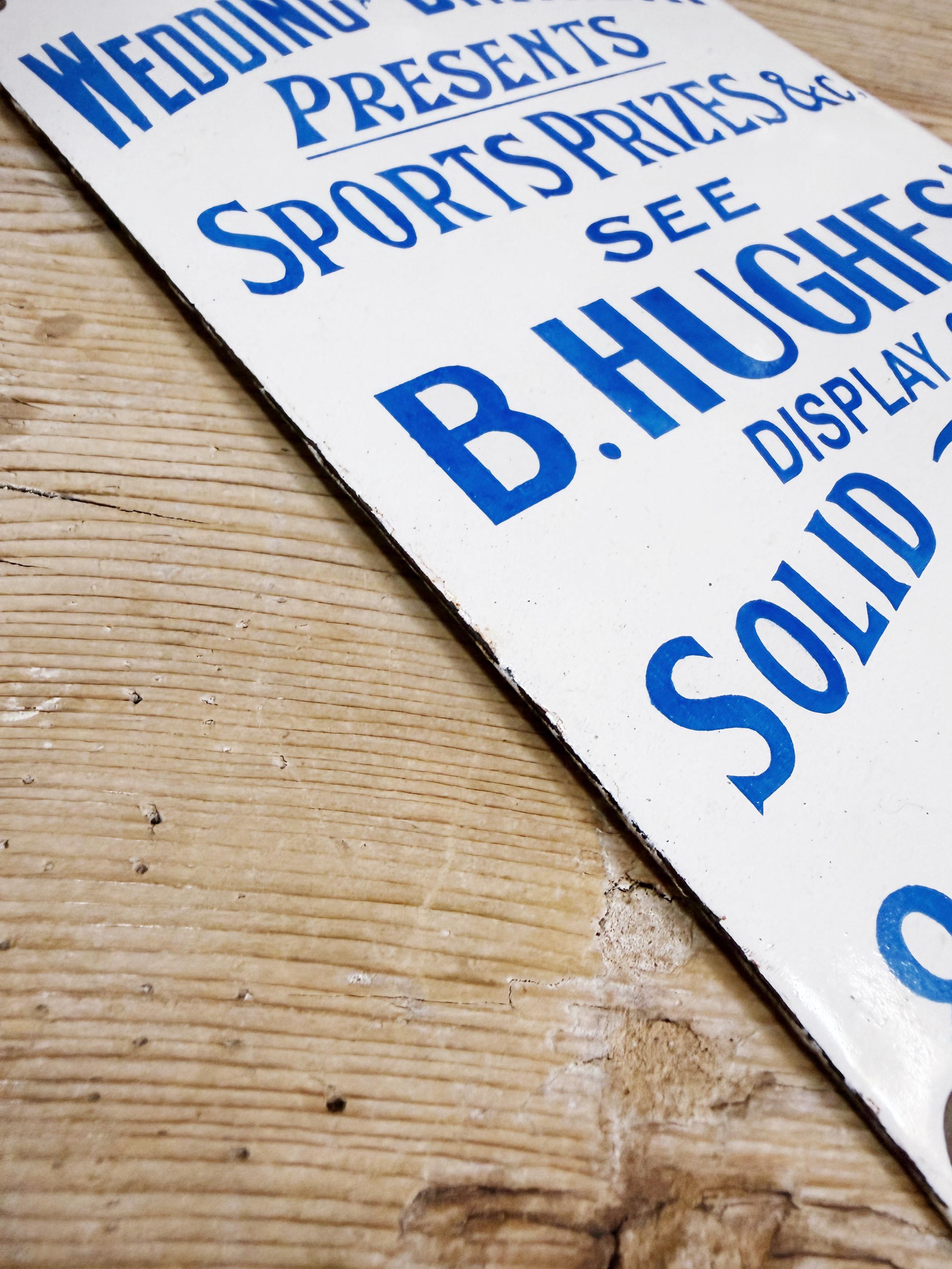 Vintage Enamel English Silver Sellers Sign
