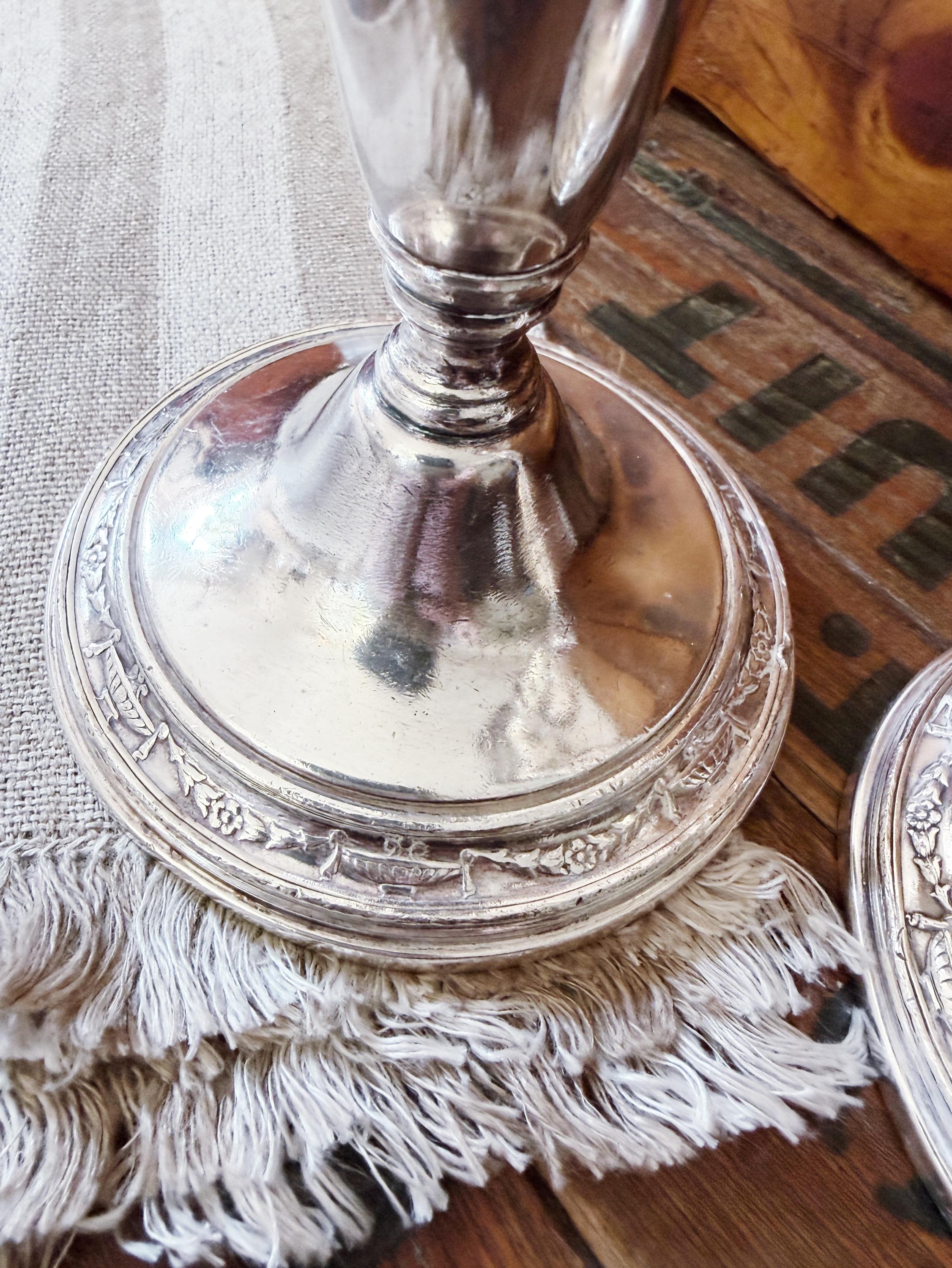 Pair of 1936 Silver Plated Candlesticks from The Statler Hotel NYC