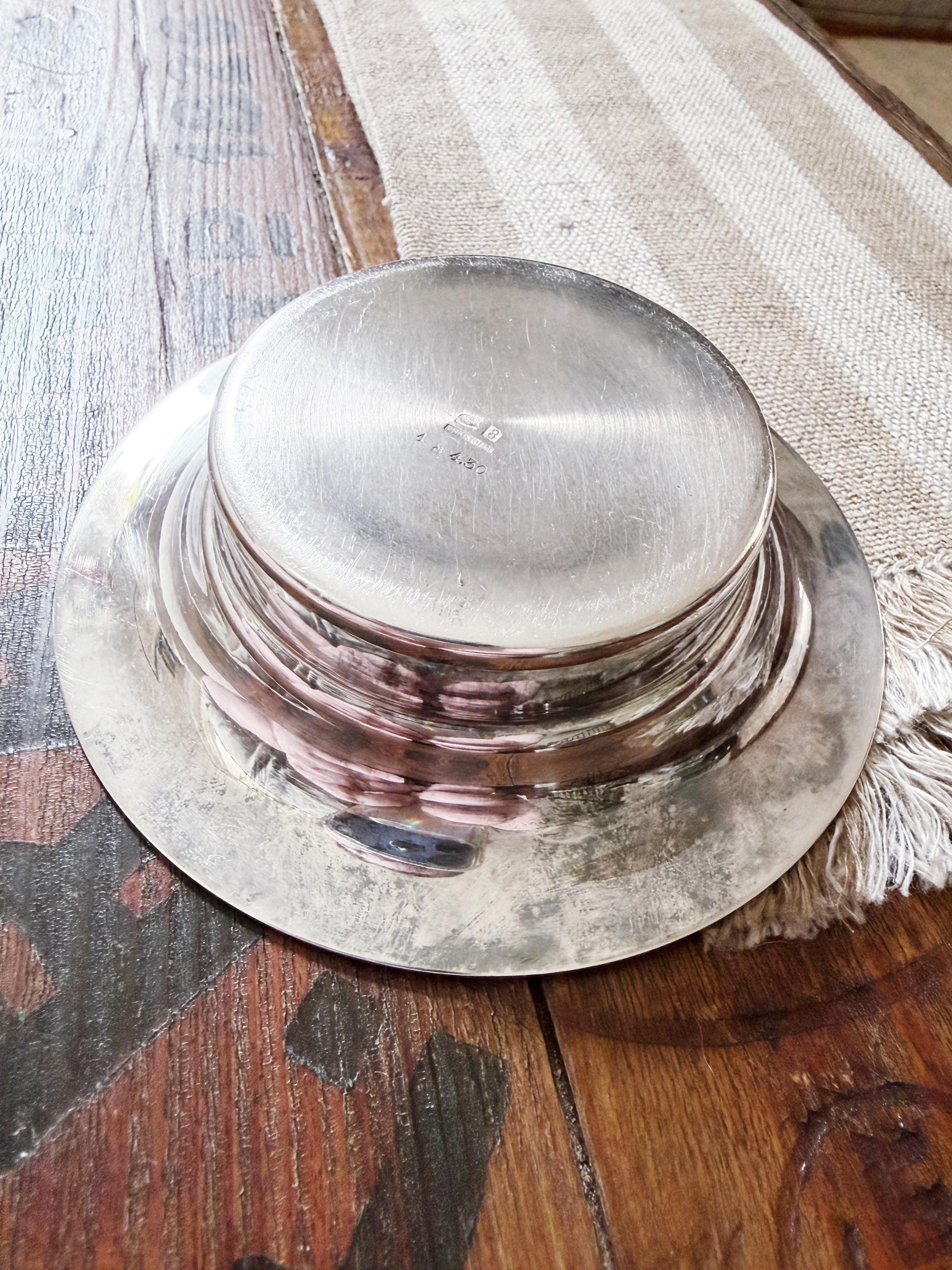 Antique Christofle Silver Nut Bowl from Sud-Atlantique Ocean Liner