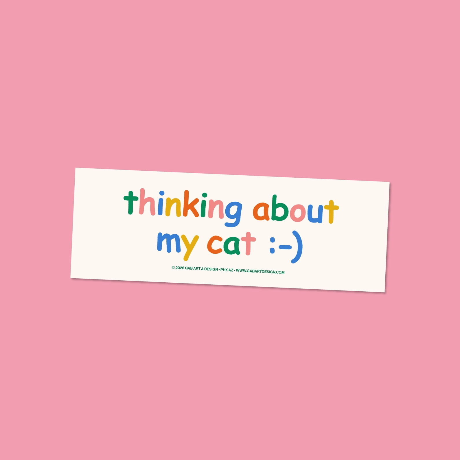 Thinking About My Cat Bumper Sticker
