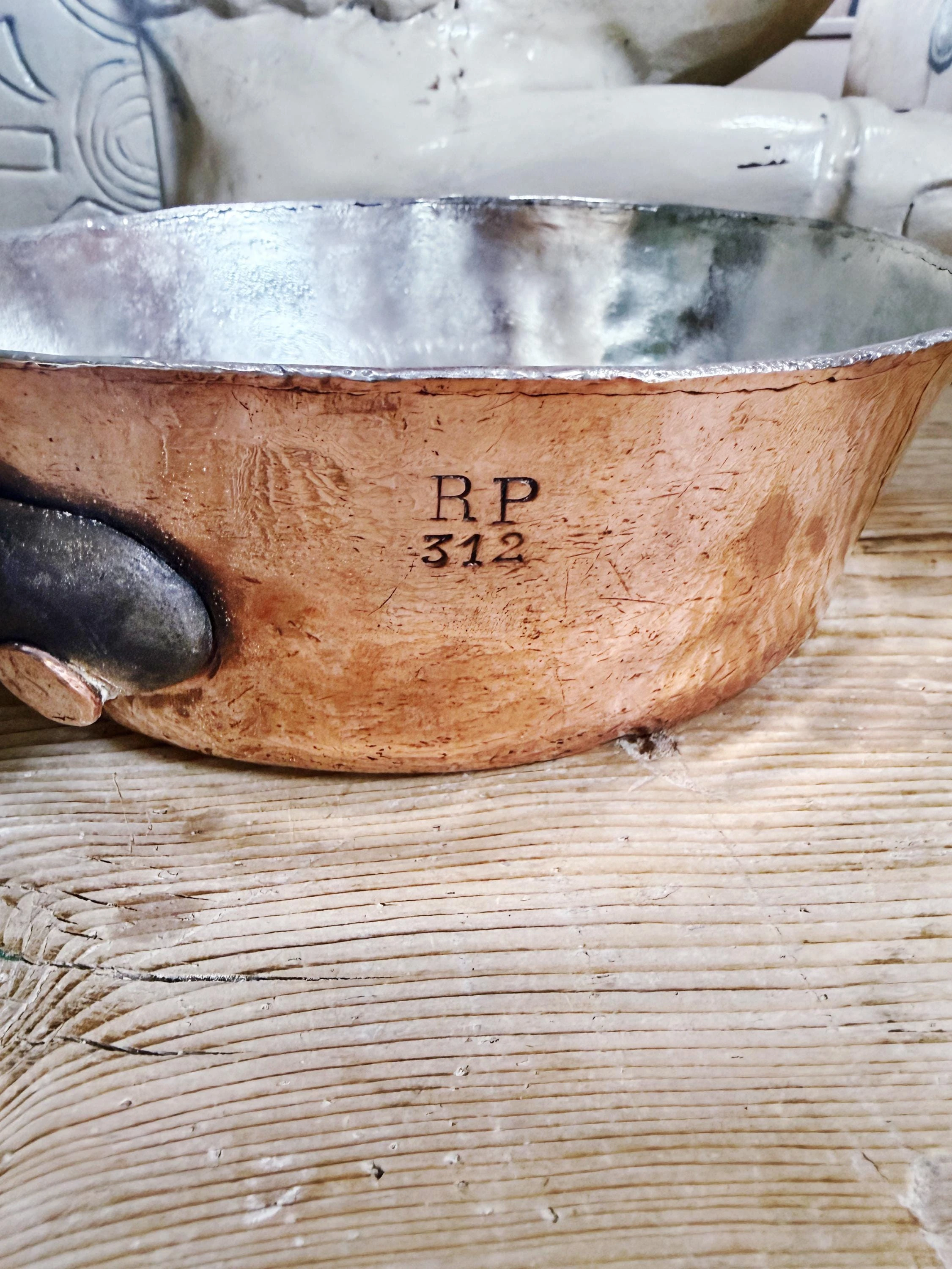 Antique Gaillard Copper Splayed Pot
