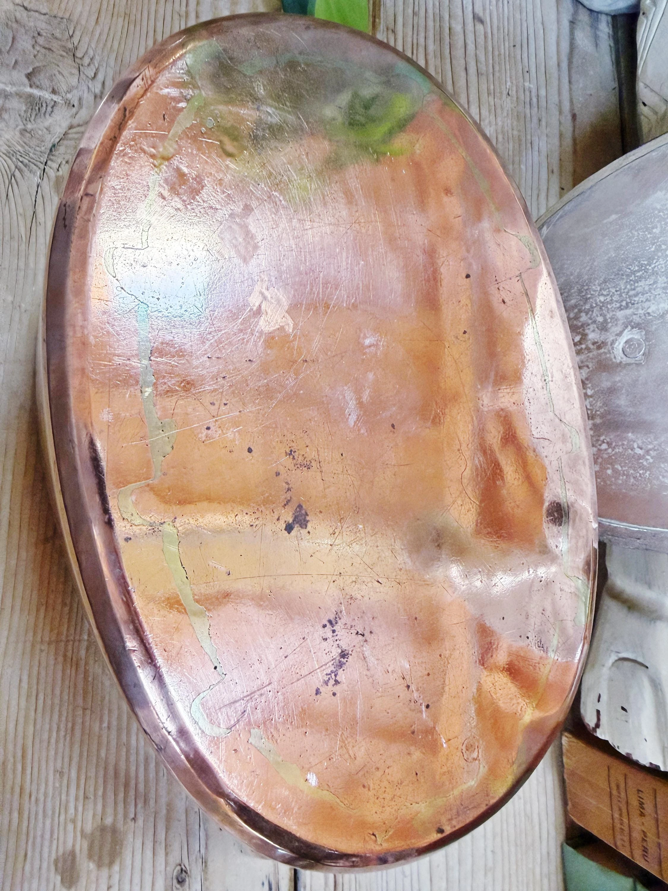 Antique French Dehillerin Lidded Copper Pot