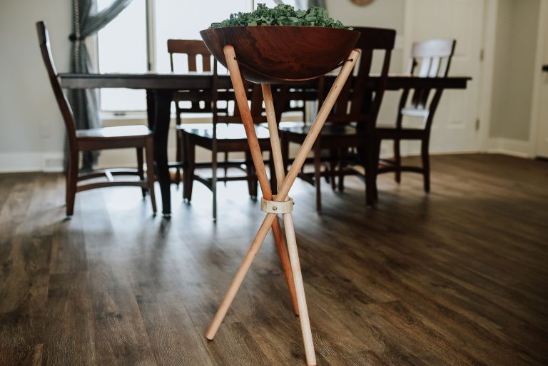 Maple Table Side Bowl Stand