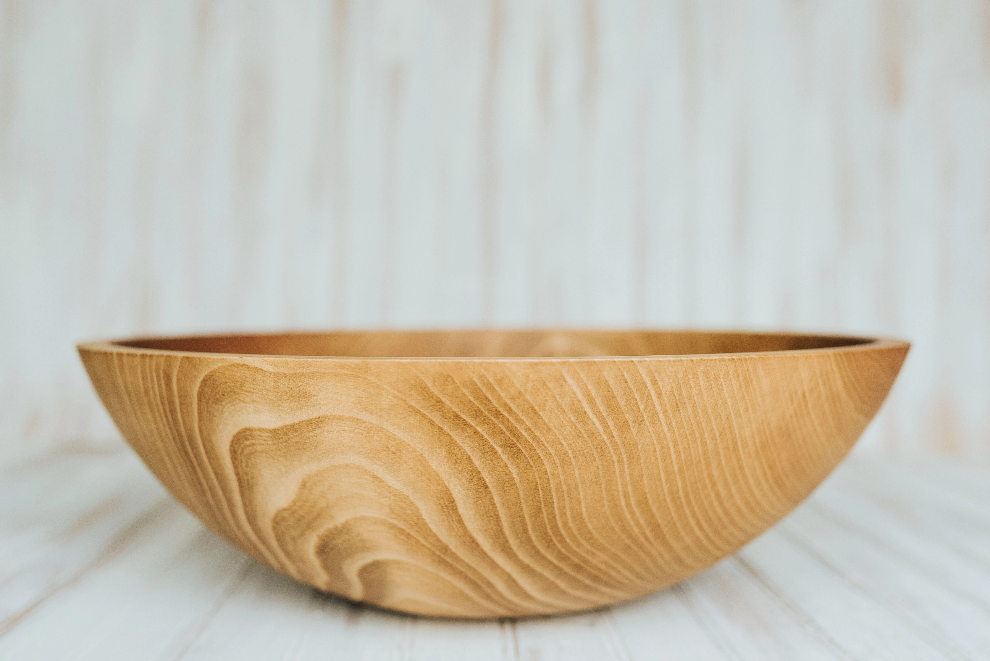 20" Beech Wooden Serving Bowl 