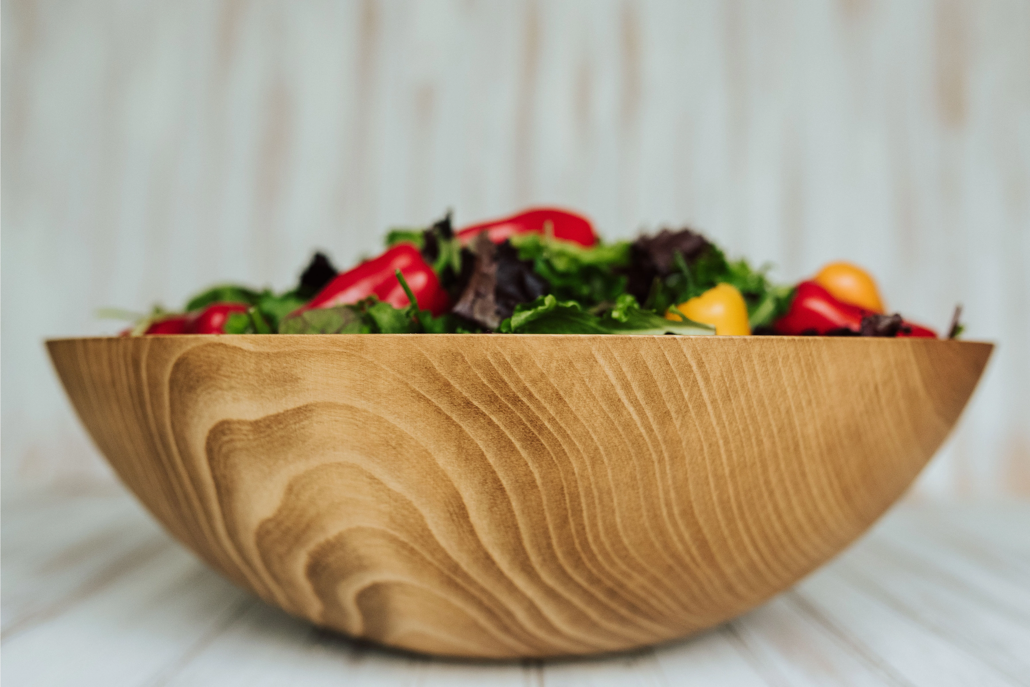 20" Beech Wooden Serving Bowl 