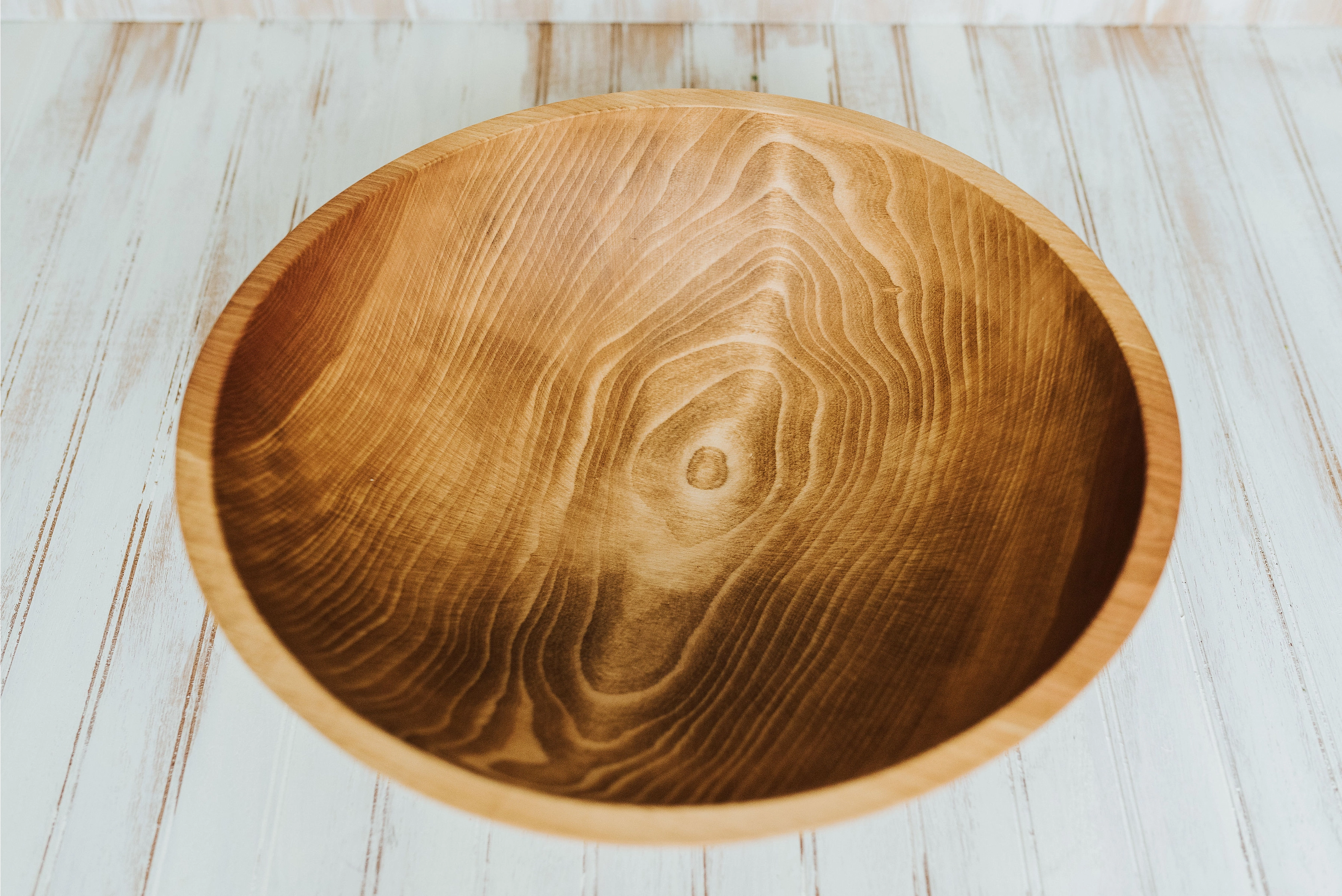 20" Beech Wooden Serving Bowl 