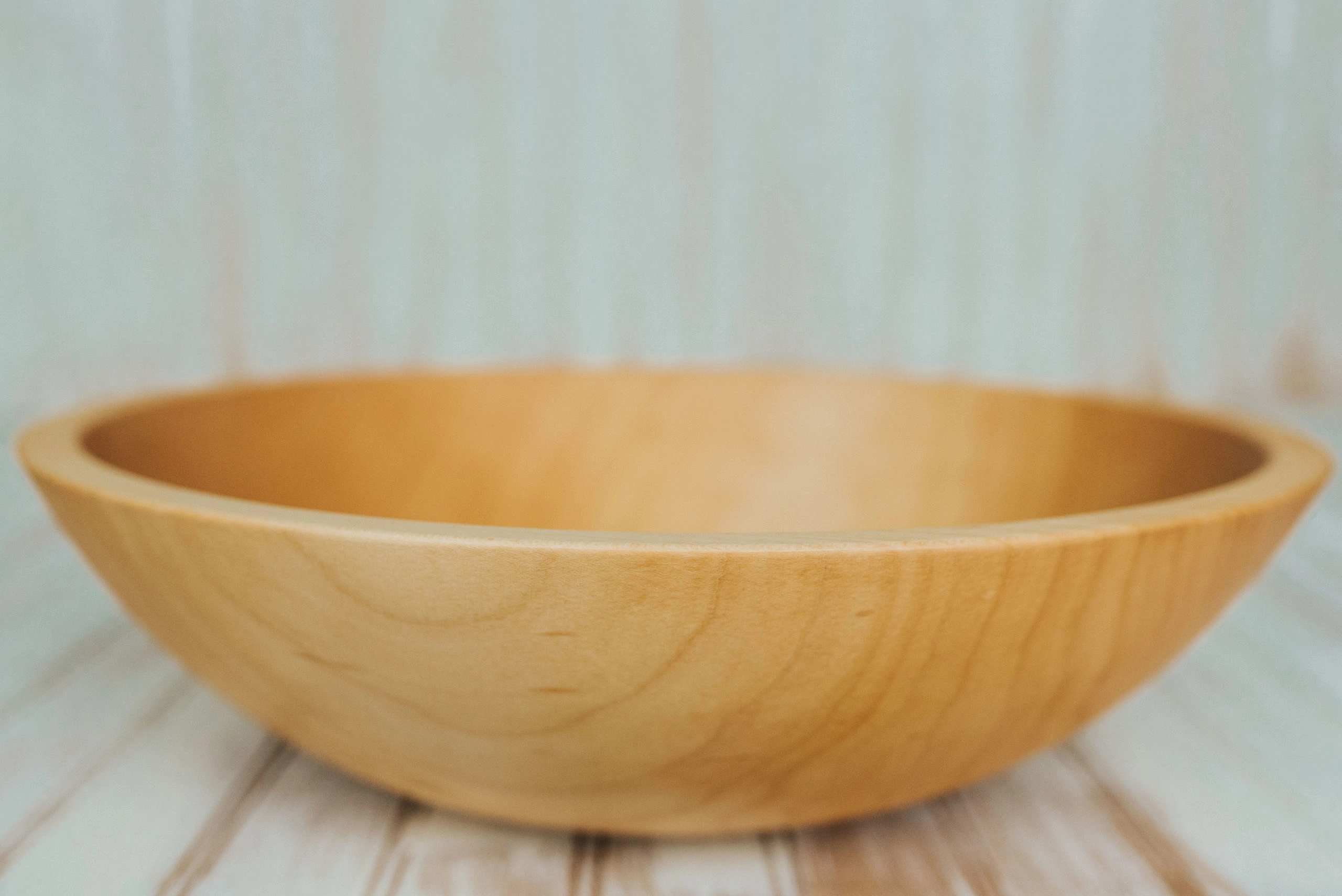 15" Sugar Maple Wooden Serving Bowl 