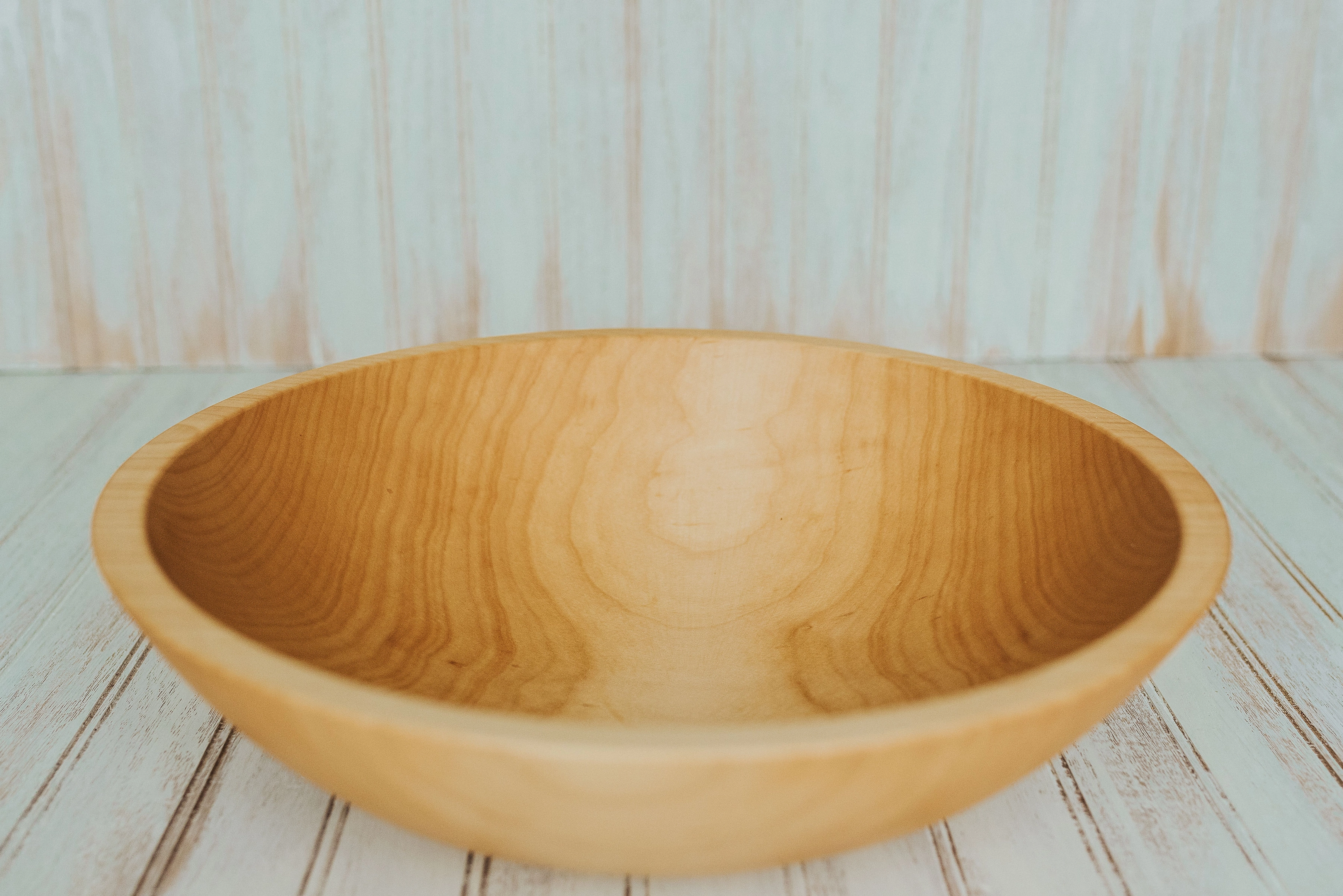15" Sugar Maple Wooden Serving Bowl 