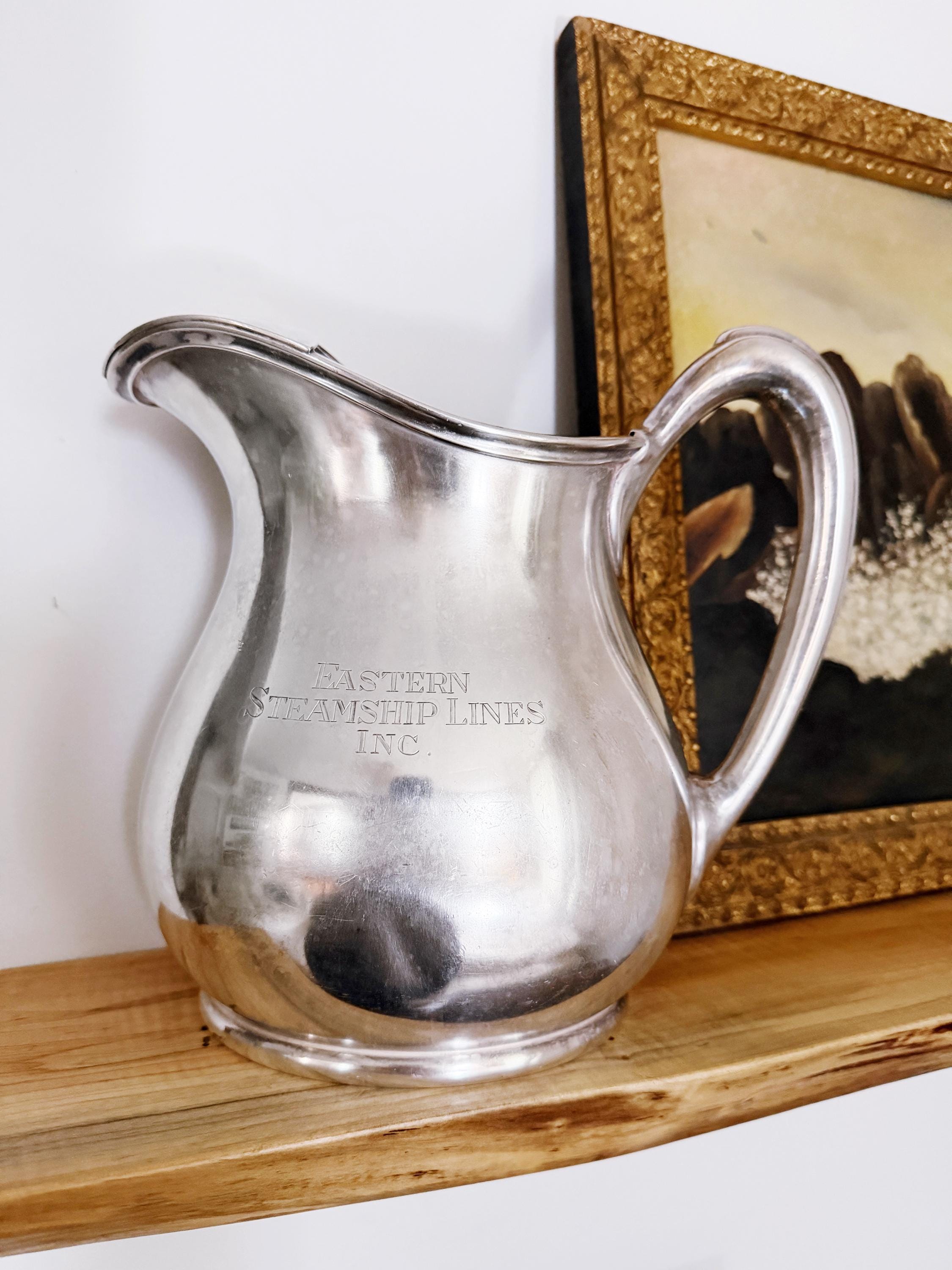 Antique Eastern Steamship Lines Silver Plated Water Pitcher