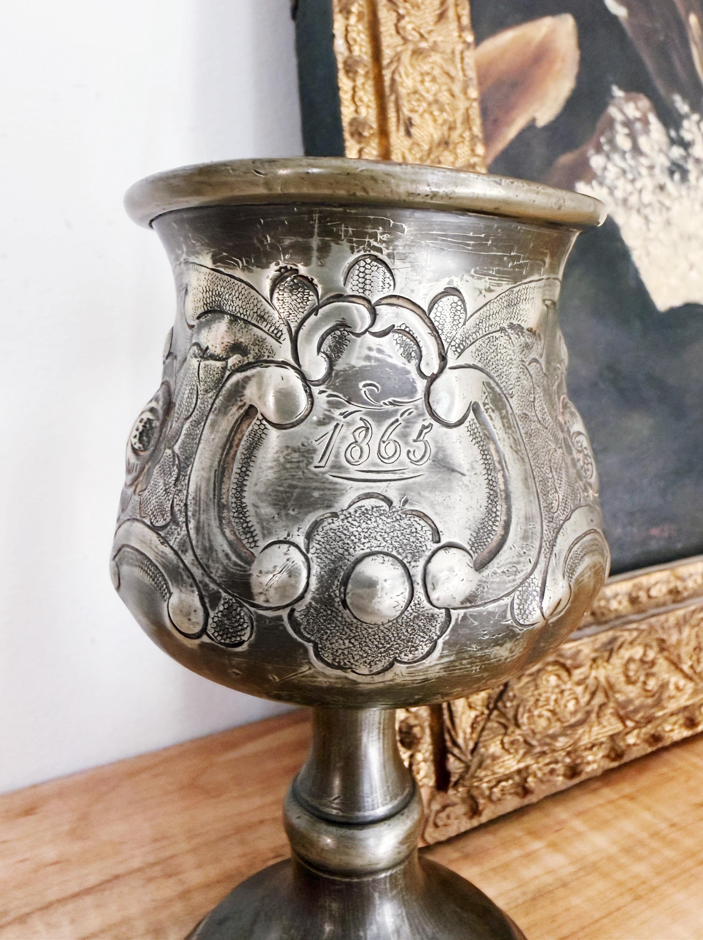 Antique 1865 English Silver Plated Rowing Trophy