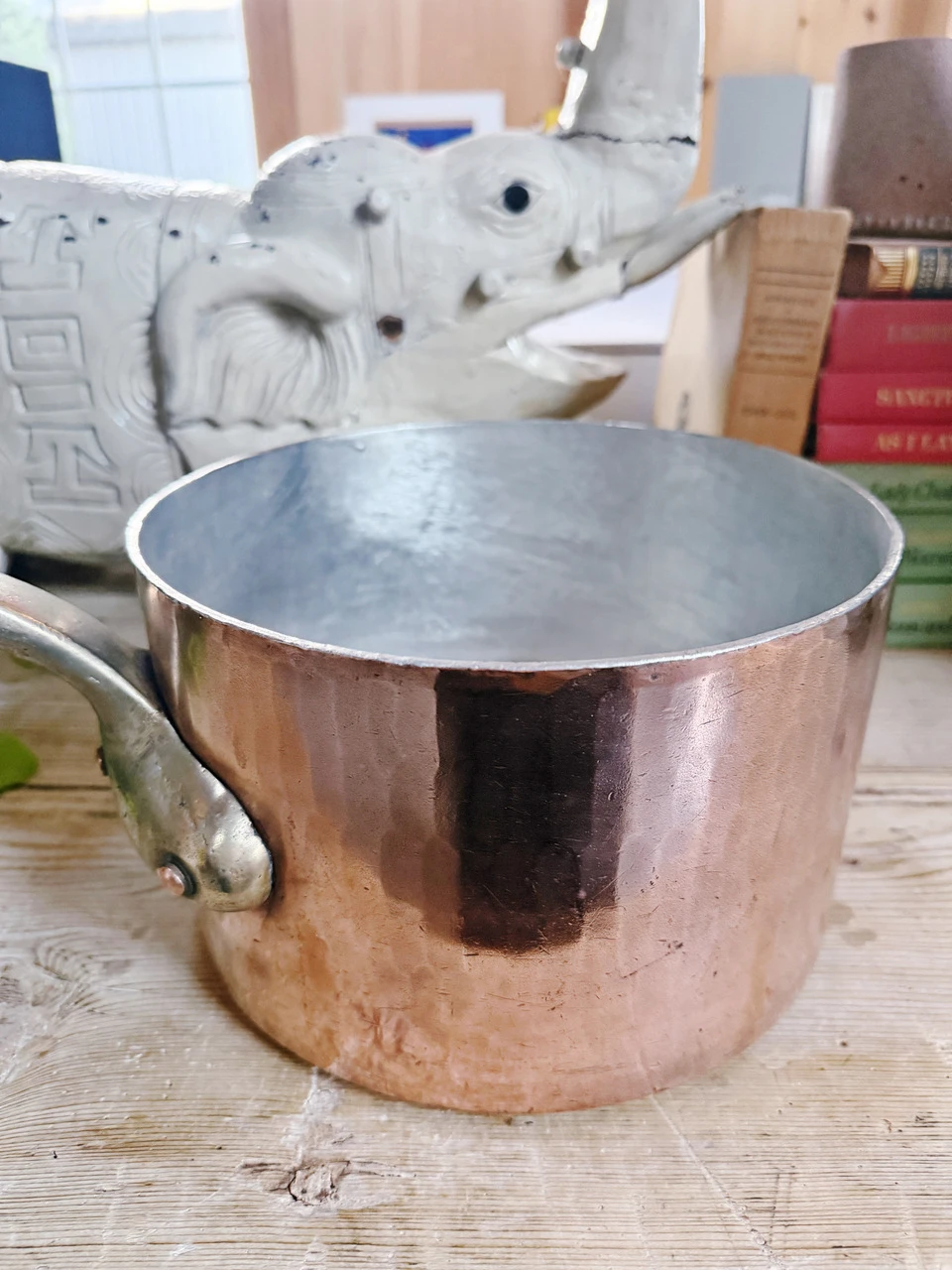 Antique English L. Jaeggi & Sons Copper Hotel Pot
