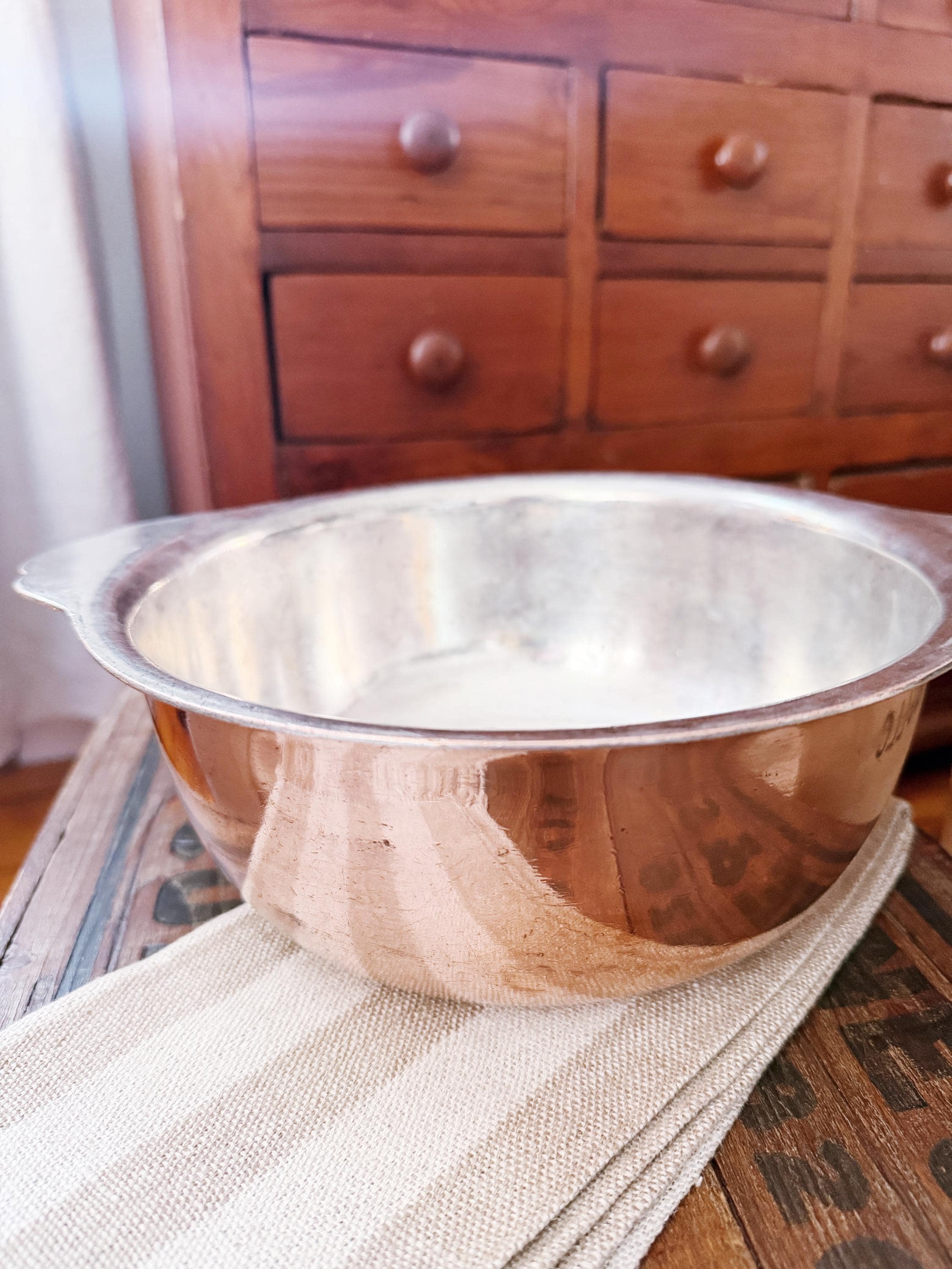 Antique Heinrichs Copper & Sterling Silver Gratin from Hotel Thorndike in Boston
