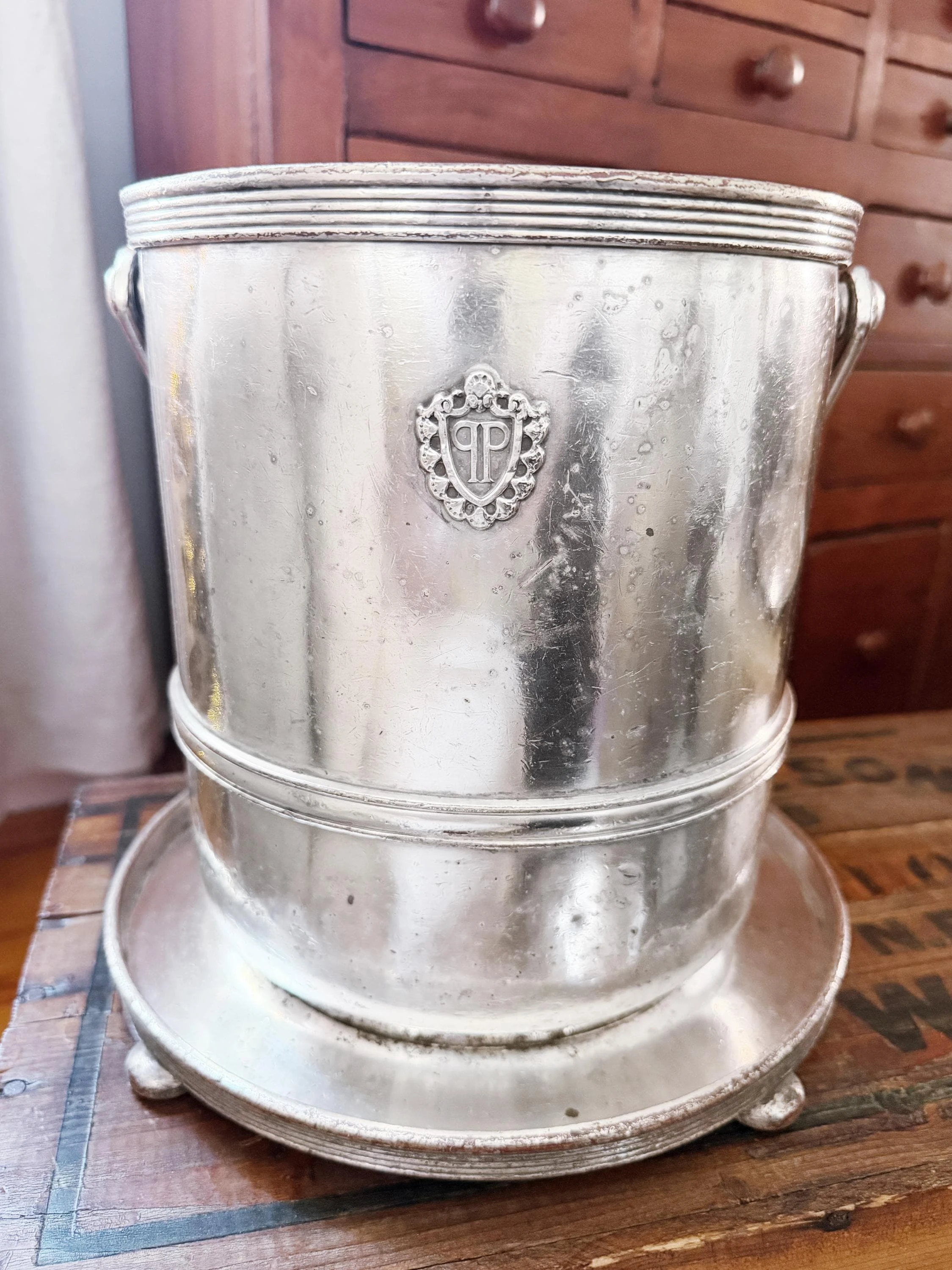 1930s Silver Plated Champagne Cooler from The Plaza Hotel NYC