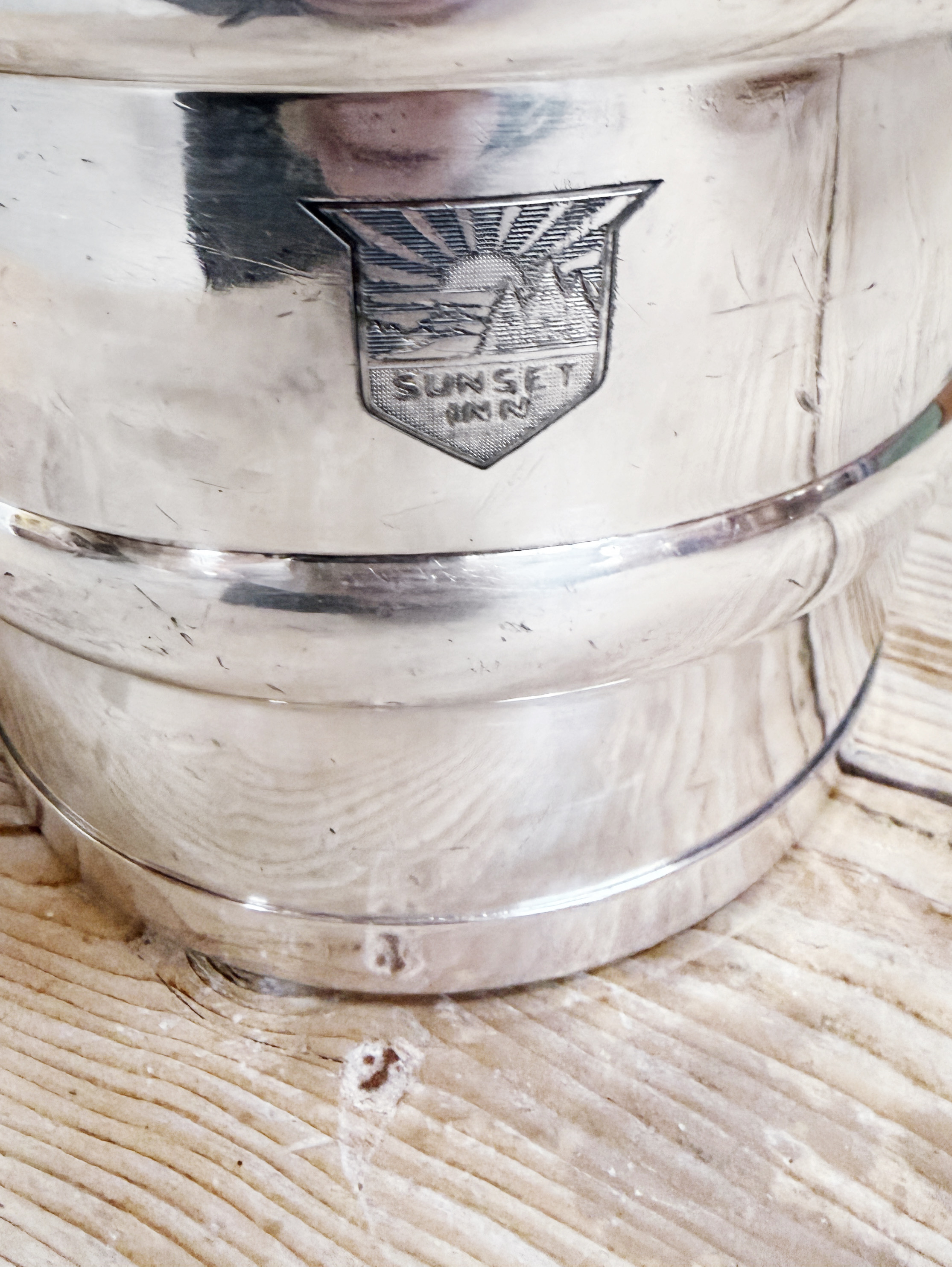 Antique Silver Plated Hotel Champagne Bucket from Sunset Inn St Louis