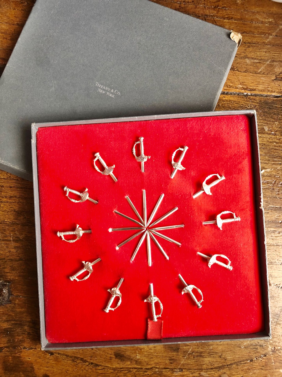 Set of 12 Tiffany & Co Sterling Silver Cocktail Sword Picks