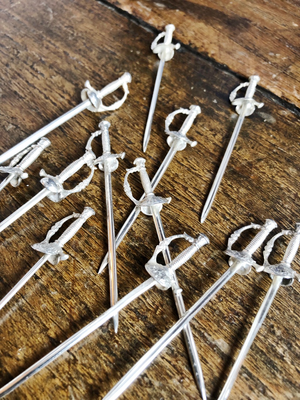 Set of 12 Tiffany & Co Sterling Silver Cocktail Sword Picks
