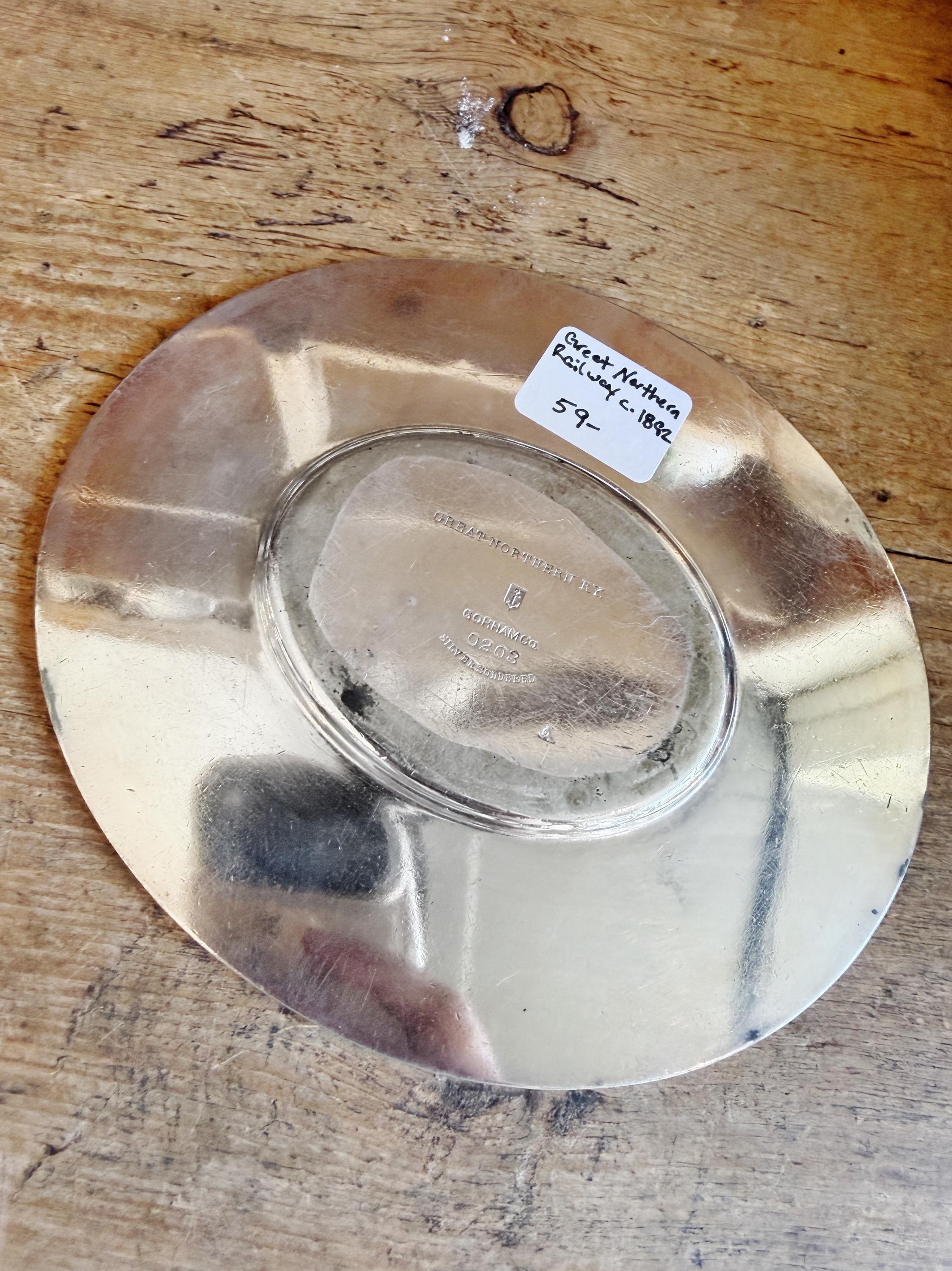 1892 Silver Plated Dish from The Great Northern Railway