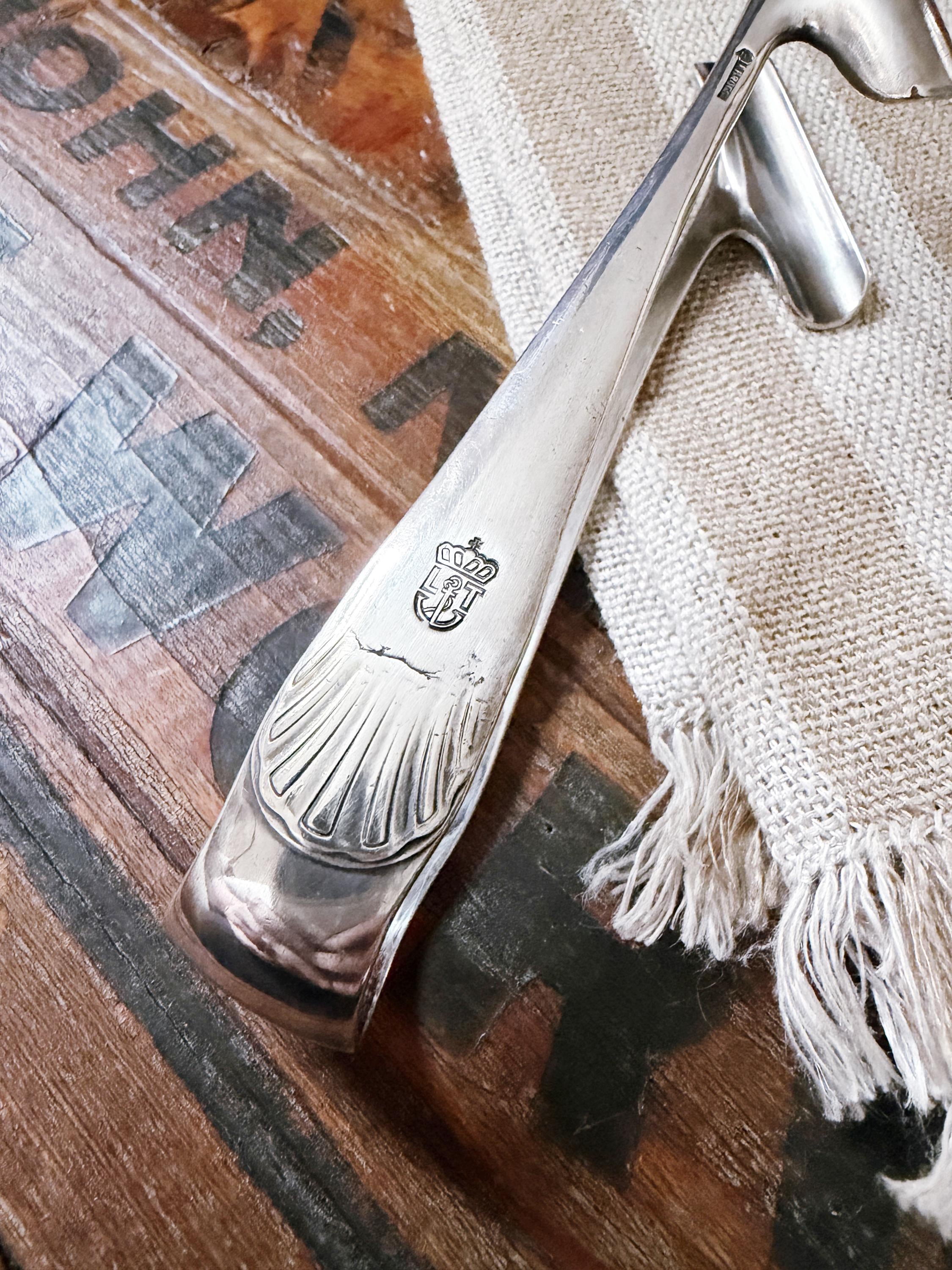 Antique Silver Asparagus Tongs from Lloyd Triestino Italian Ocean Liner