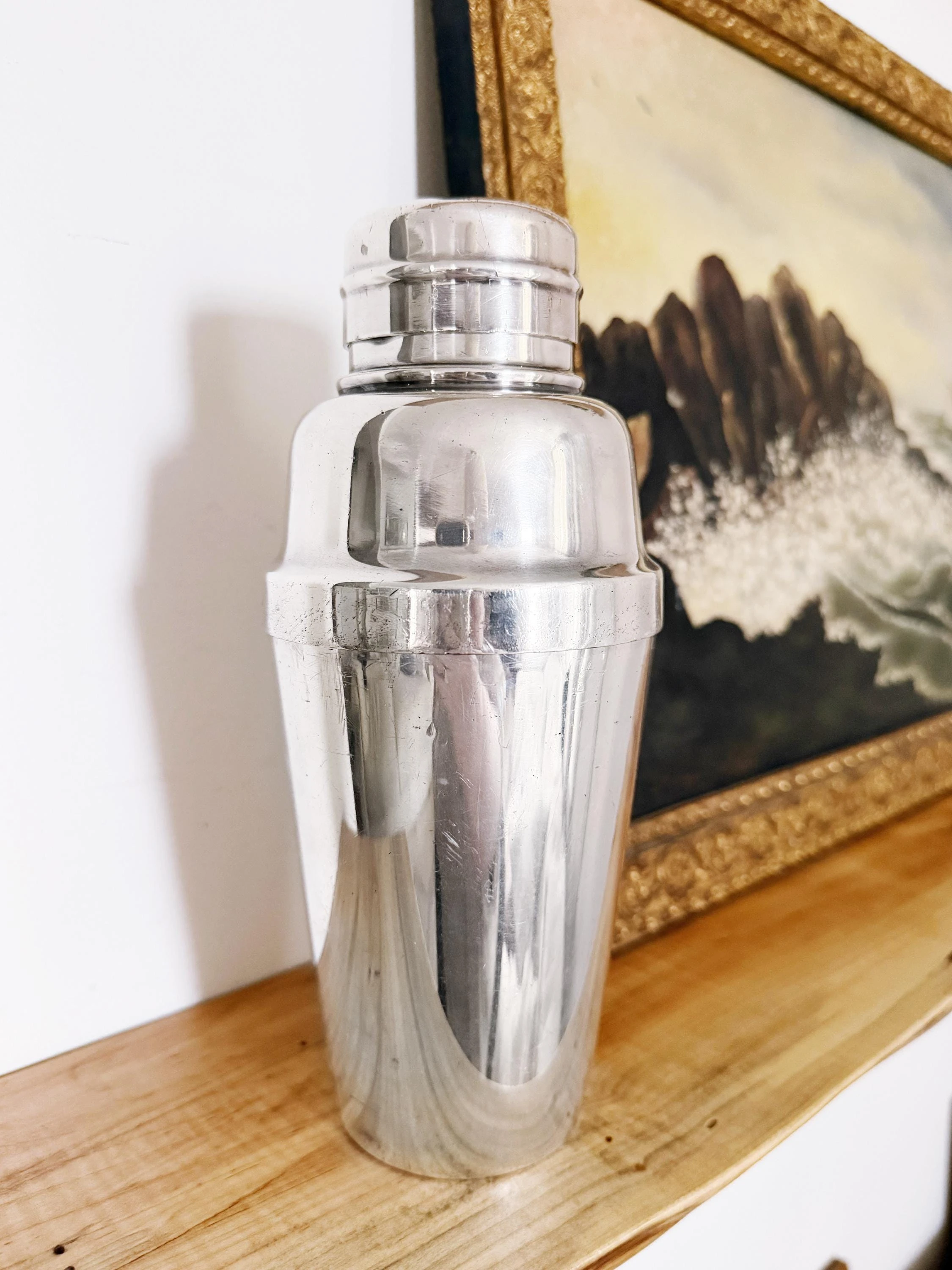 Antique English Silver Plated Cocktail Shaker from Harrison Line Steamship