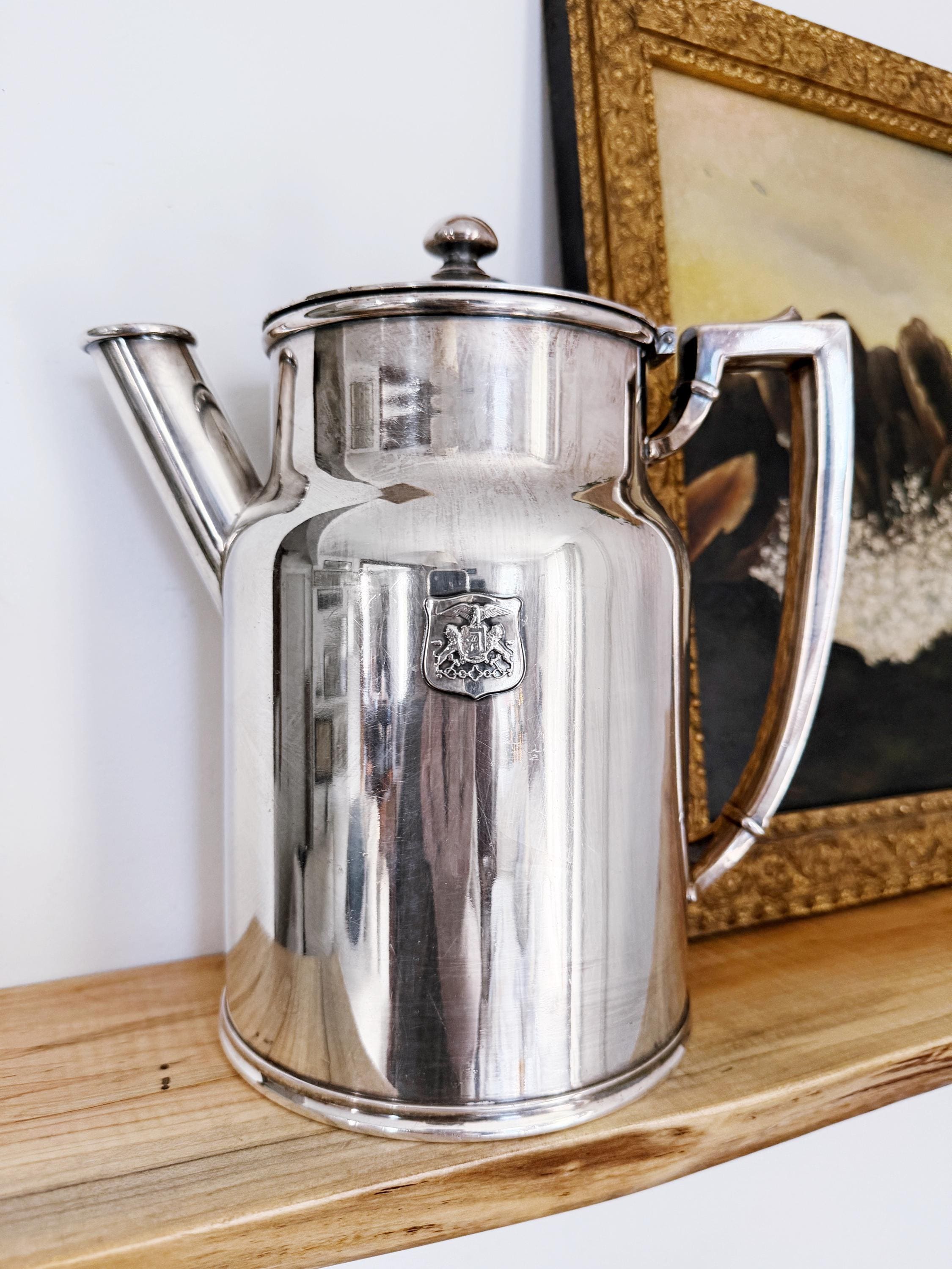 1940s Silver Plated Hot Water Pitcher from The Ambassador Hotel in Los Angeles