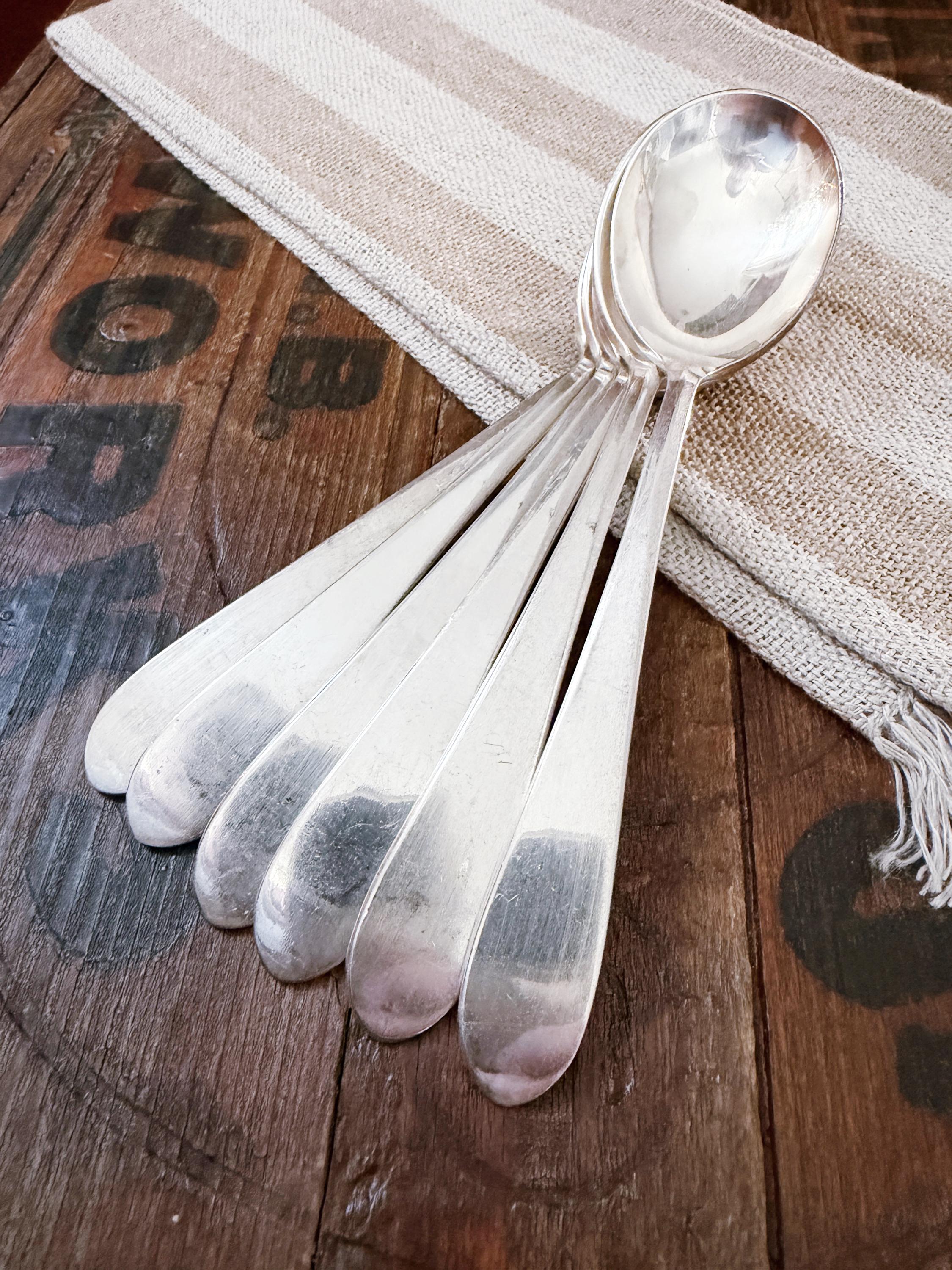 Vintage Silver Plated American Export Lines Soup Spoons