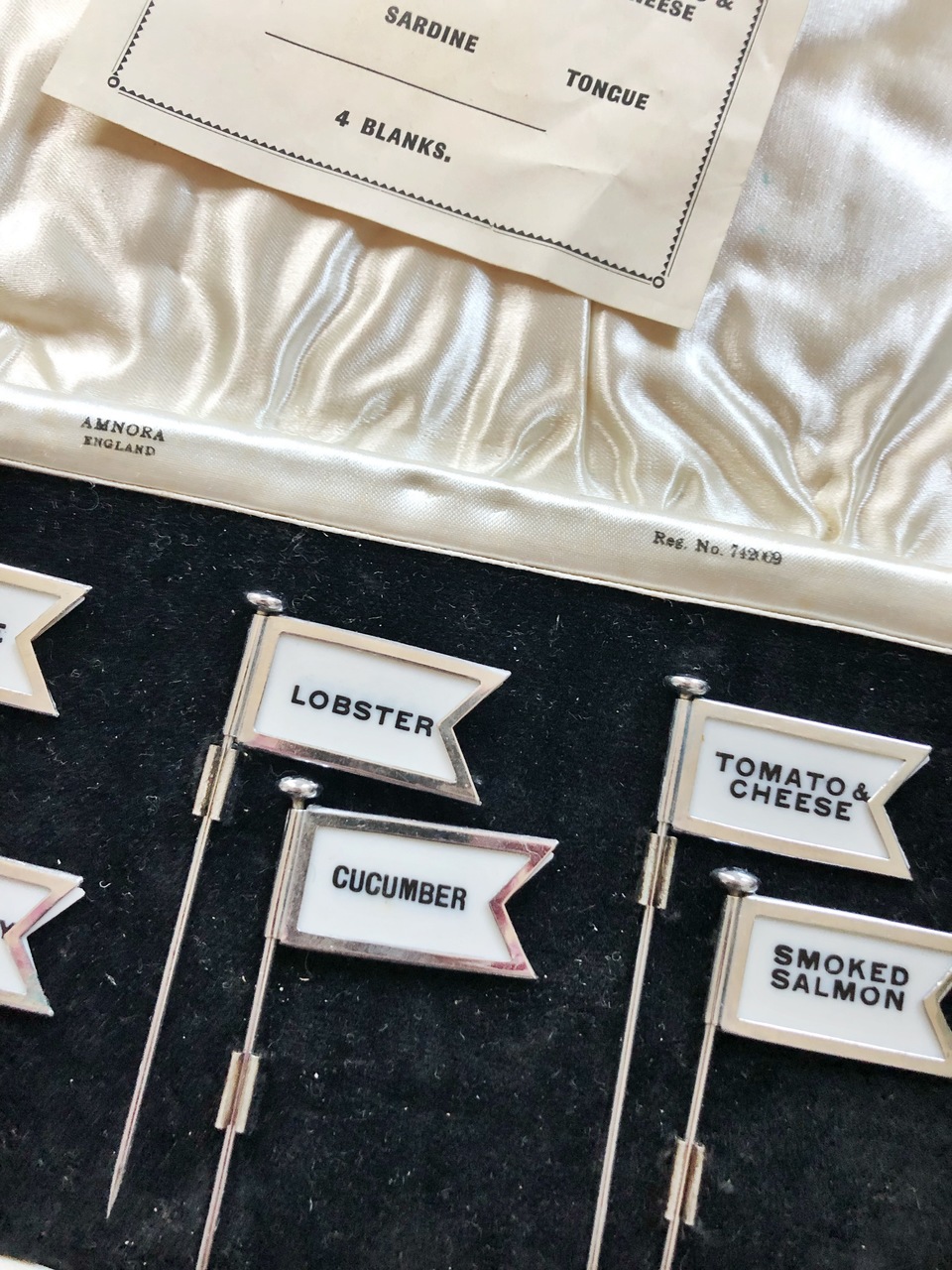 Set Of Deco Silver Plated Sandwich Flags Batterby House