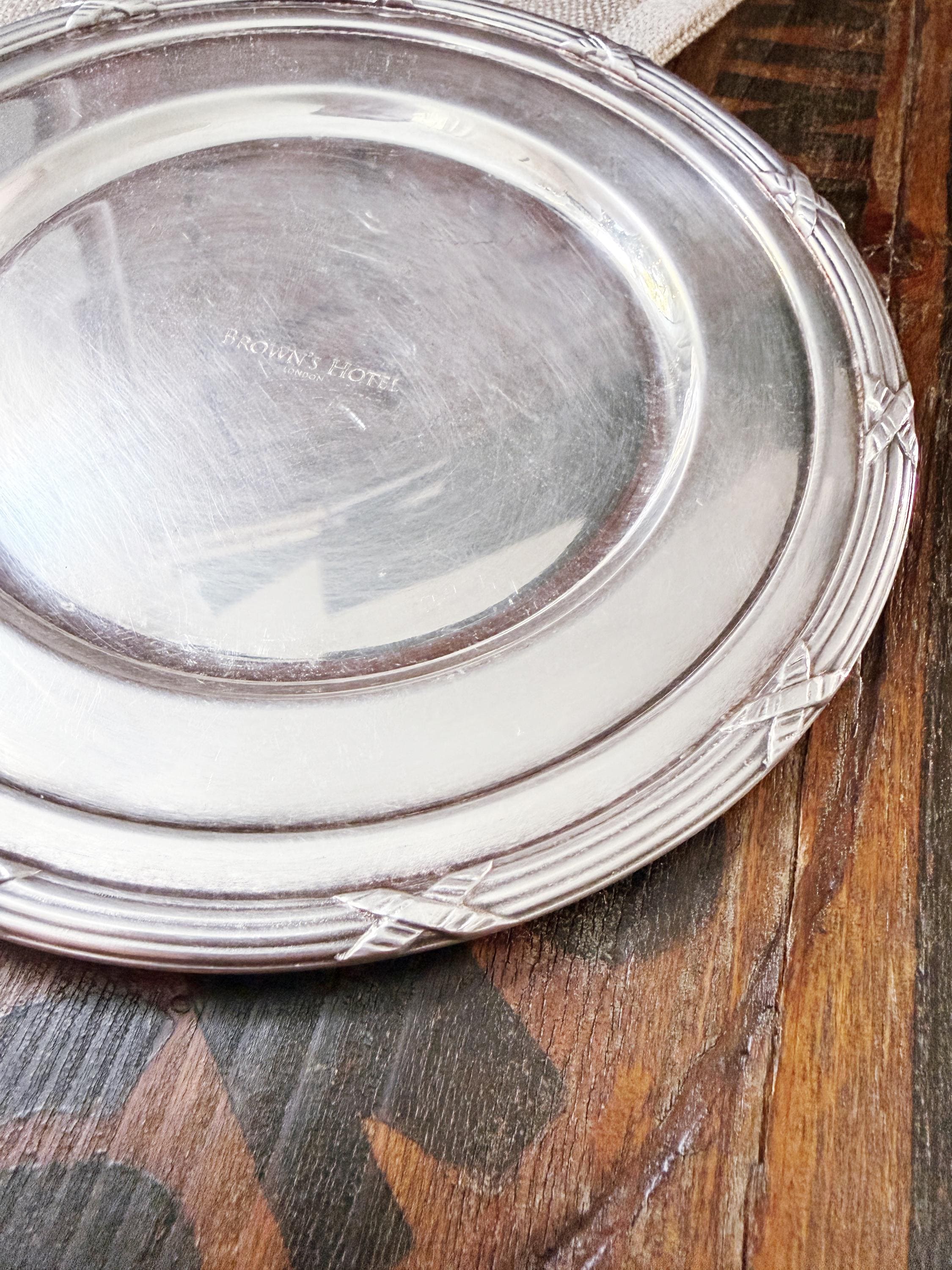 Vintage Silver Tray from Brown's Hotel London