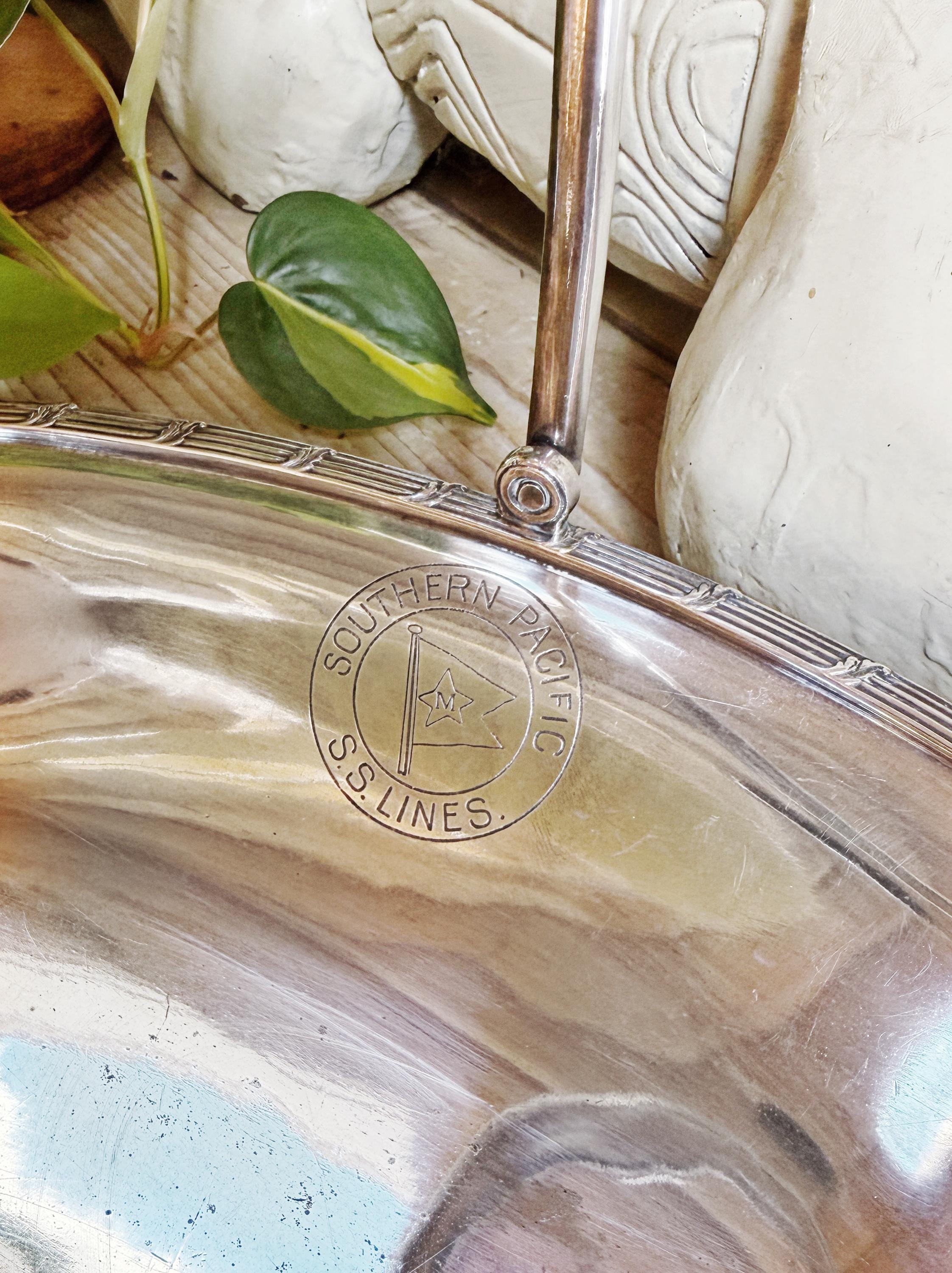 1924 Southern Pacific Steamship Lines Silver Fruit Or Pastry Basket