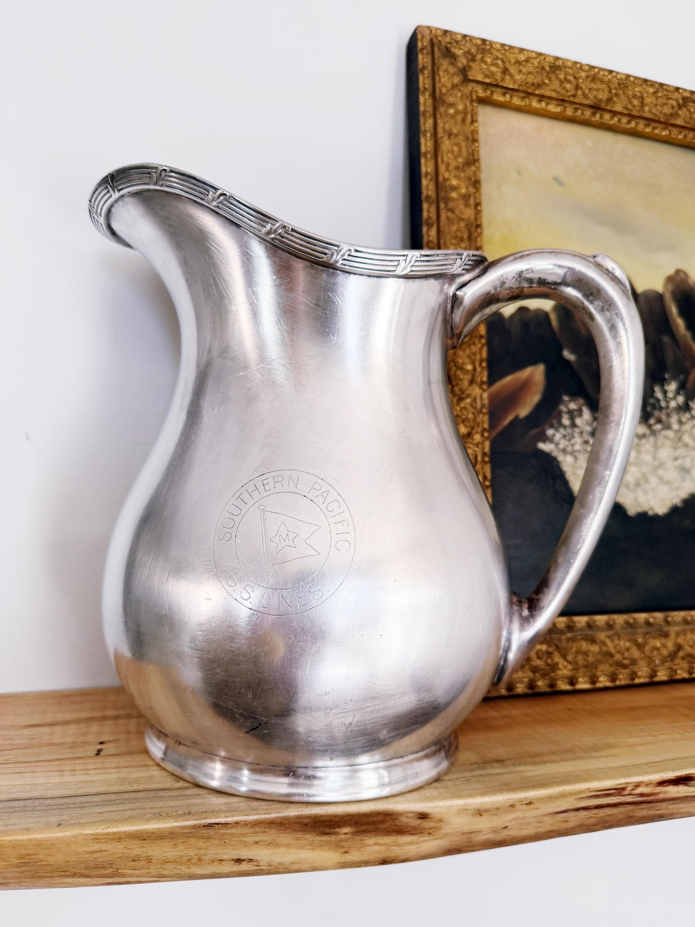1924 Southern Pacific Steamship Lines Silver Plated Water Pitcher