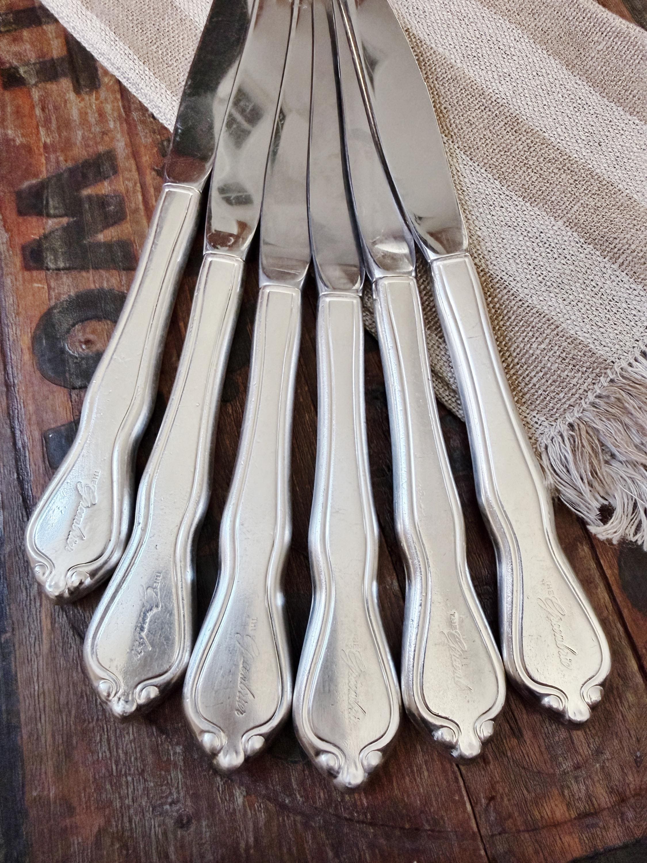 Set of 6 Vintage Silver Plated Greenbrier Hotel Dinner Knives