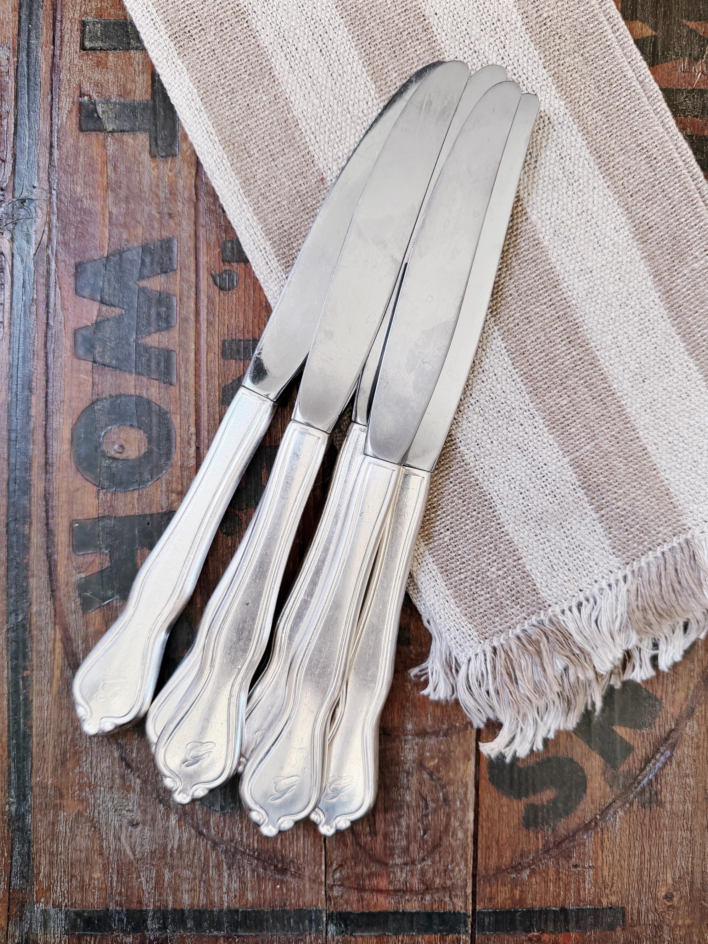 Set of 6 Vintage Silver Plated Greenbrier Hotel Dinner Knives