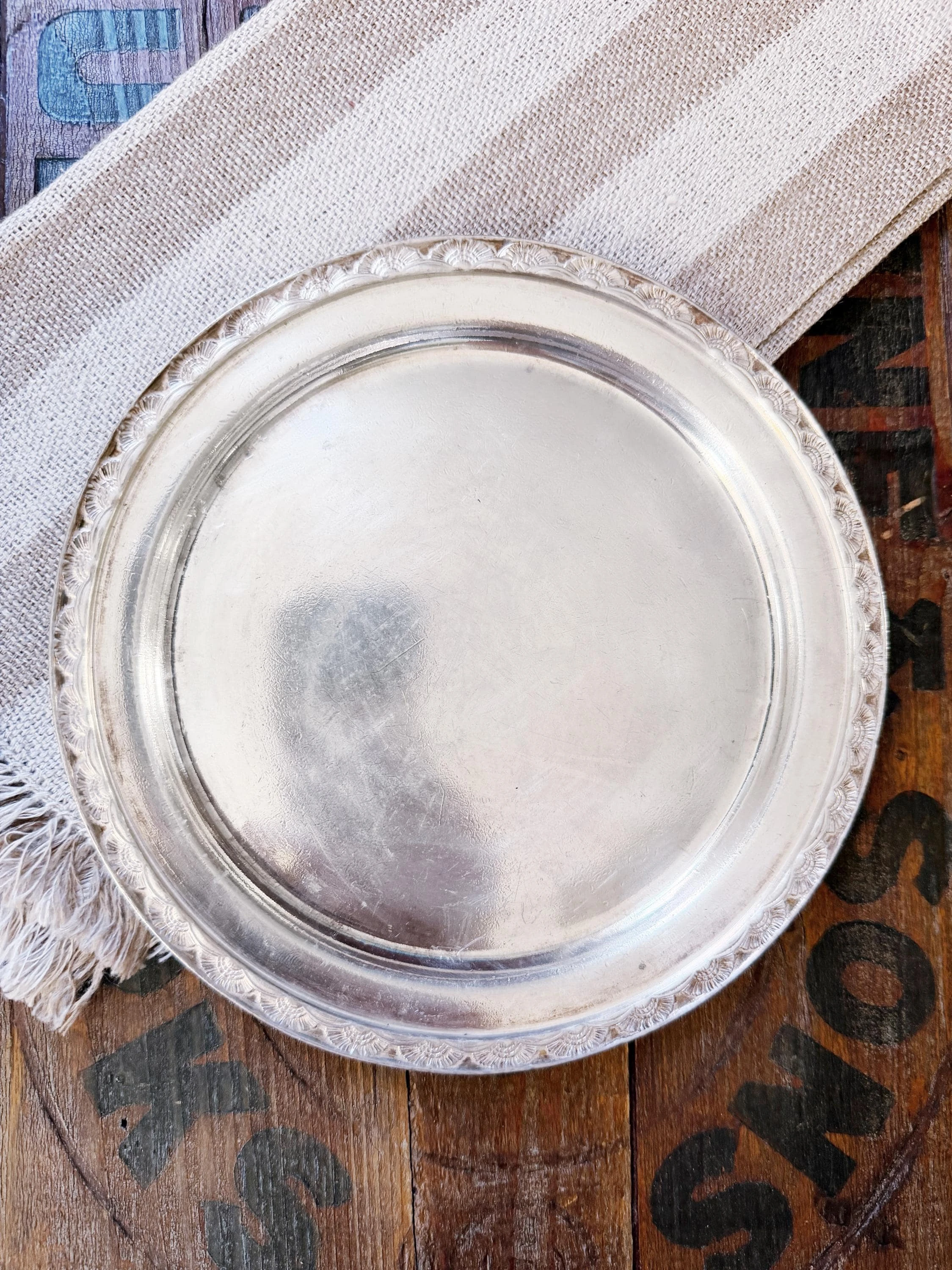 Vintage Silver Plated Tray from United States Lines Oceanliner