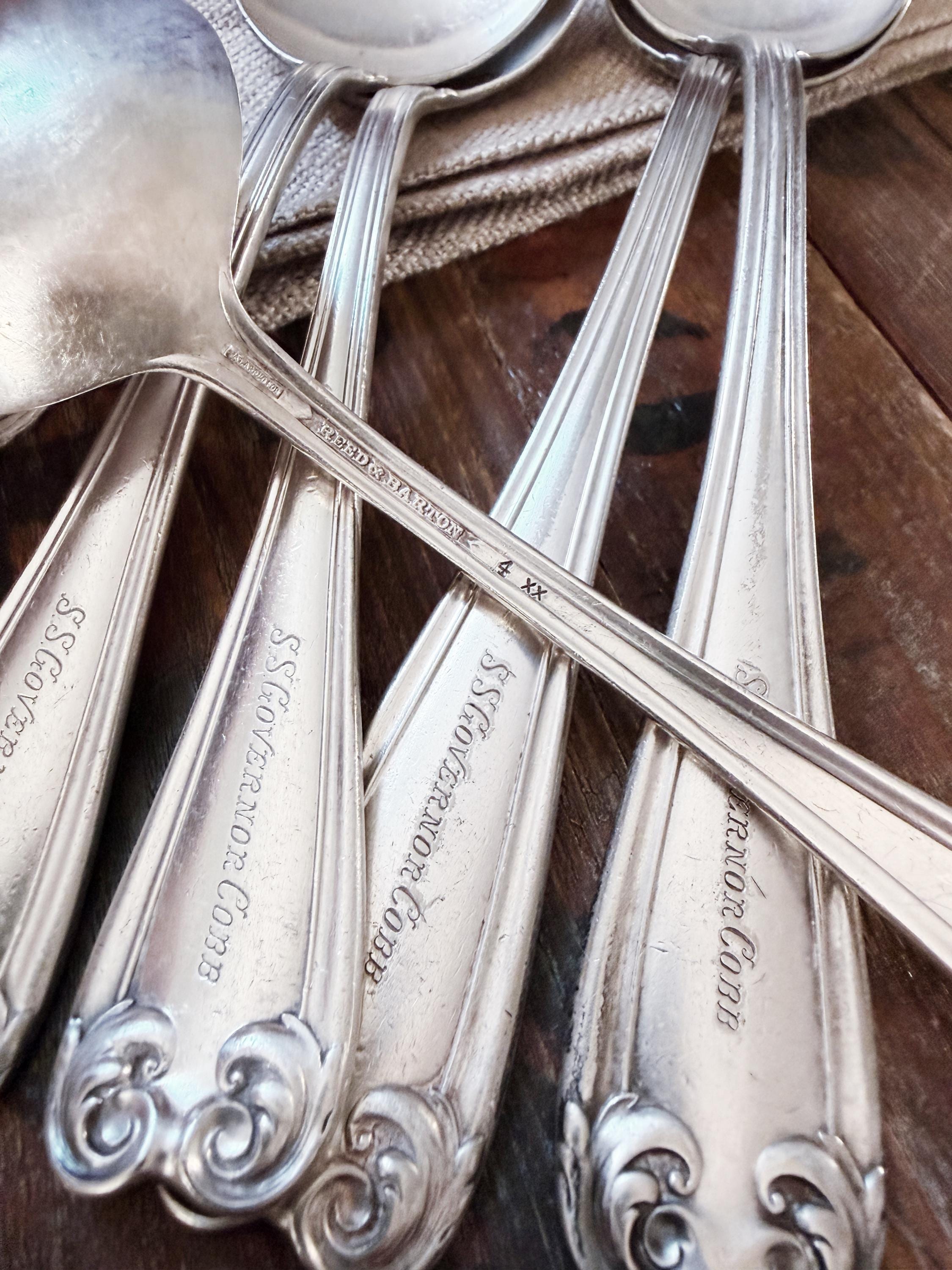 Antique SS Governor Cobb & SS Camden Steamship Silver Flatware