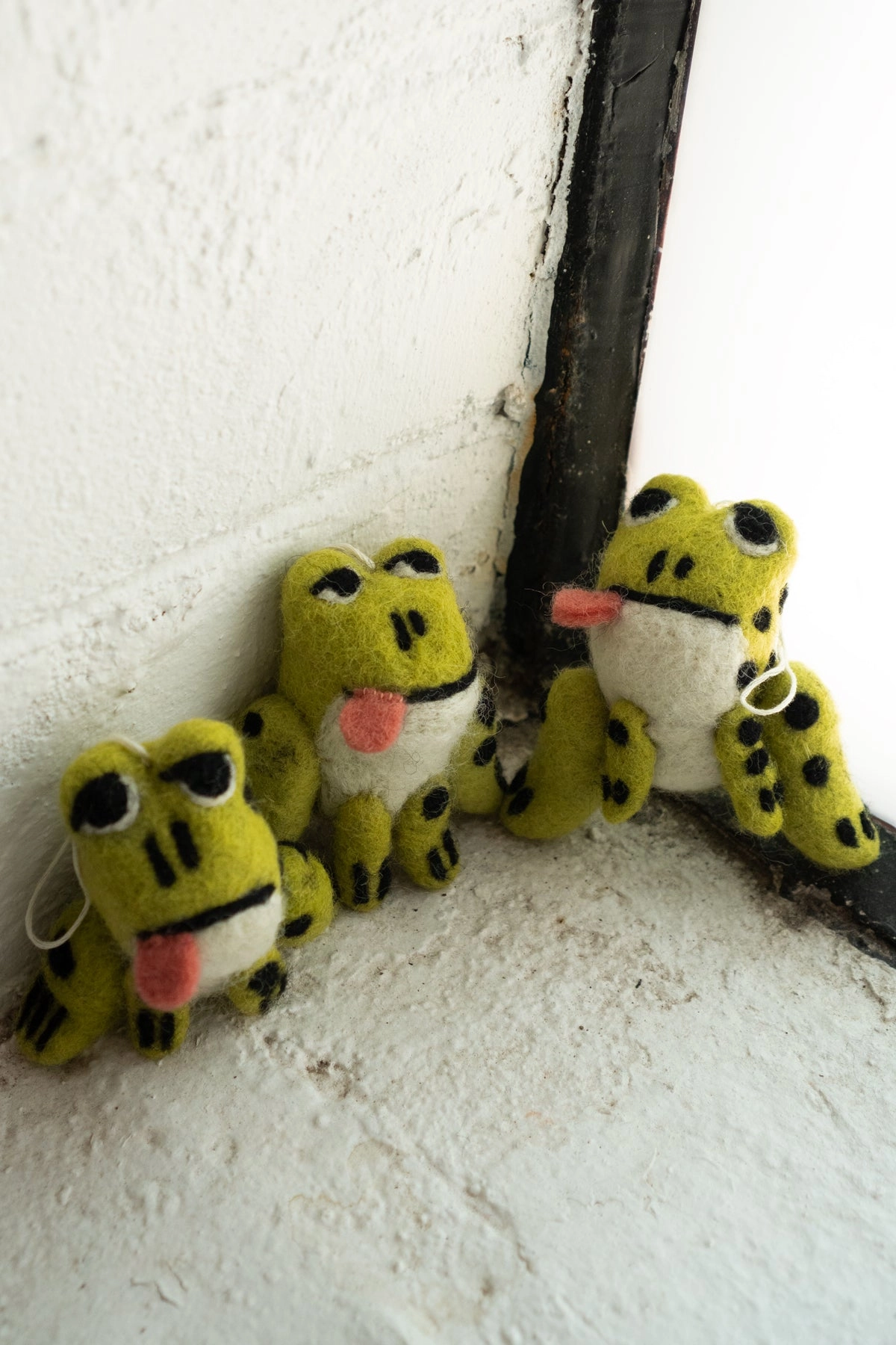 Felted Wool Dopey Frog Ornament