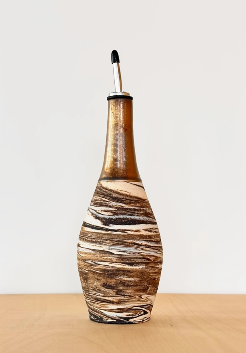 Marble + Gold Oil Bottle
