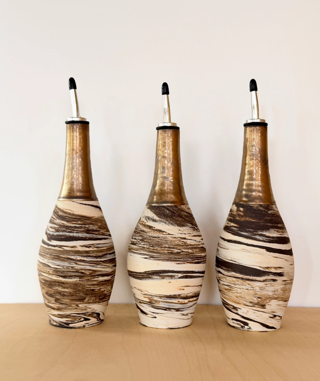 Marble + Gold Oil Bottle