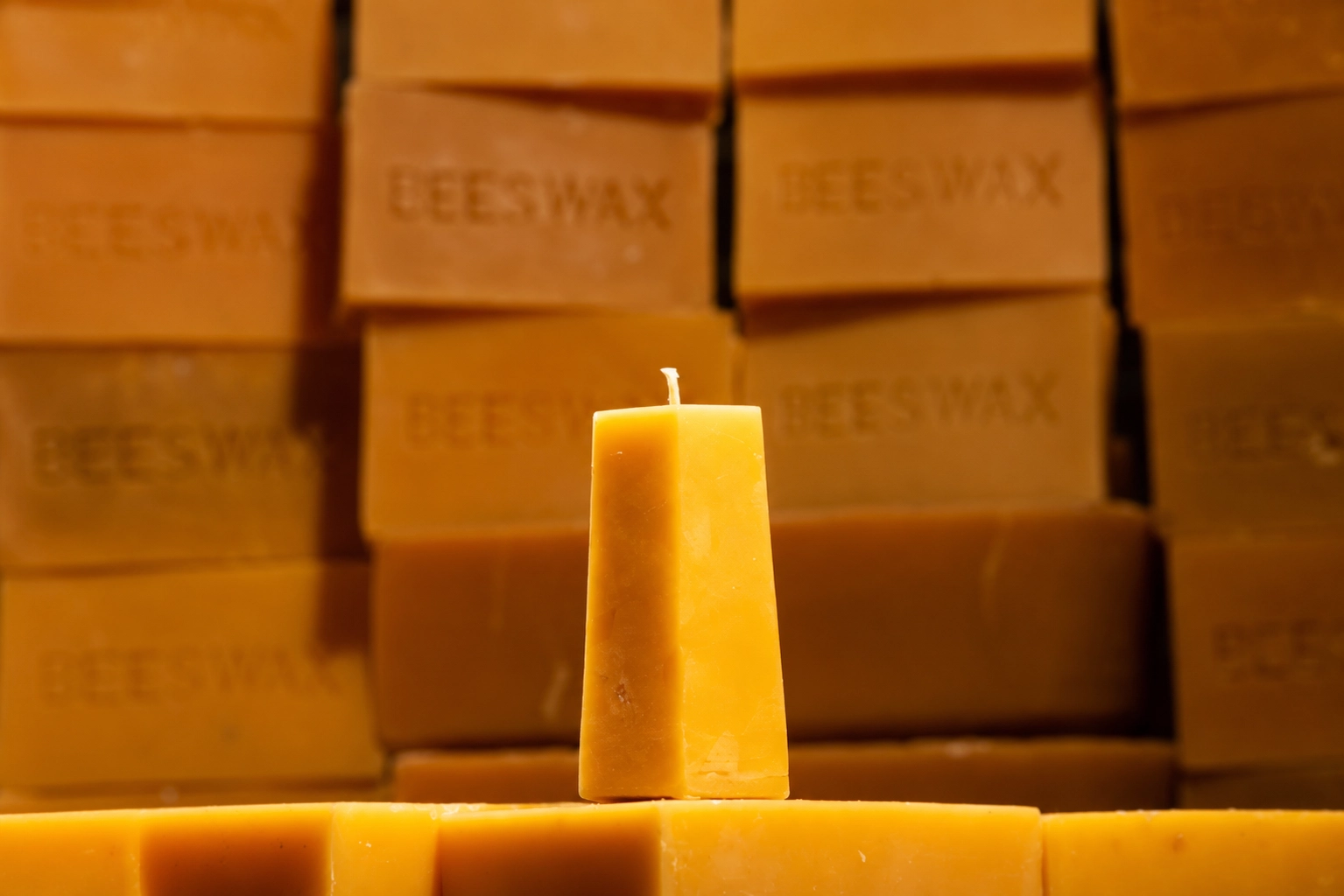 Beeswax Hexagon Pillar Candle