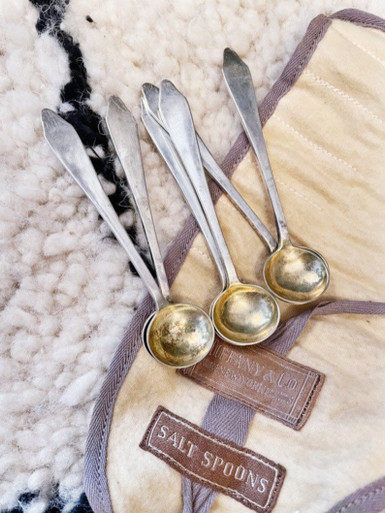 Tiffany & Co. アンティーク　純銀製　ソルトスプーン 5本セット Set of 6 Antique Tiffany & Co Sterling Silver Salt Spoons in