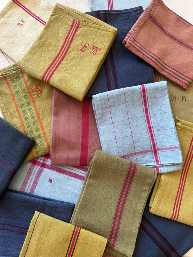 Antique French Linen Tea Towel