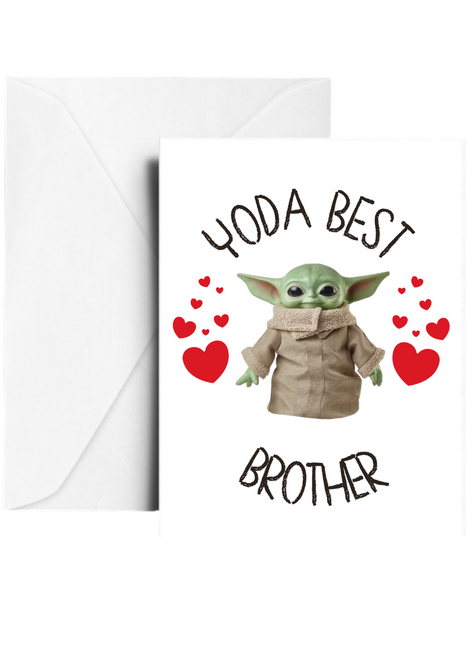 Baby Yoda Yoda Best Brother Greetings Card
