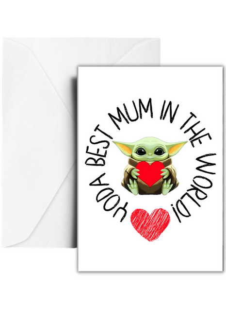 Baby Yoda Best Mum In The World Mothers Day Card