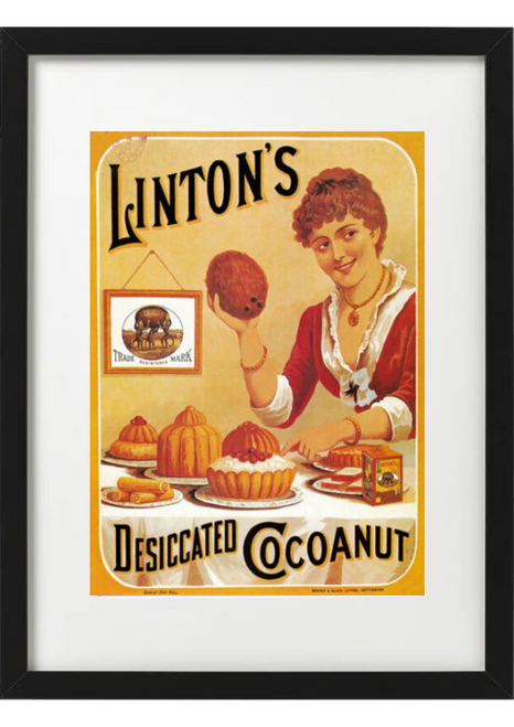 Linton's Cocoanut Vintage Poster Famed Wall Art A3